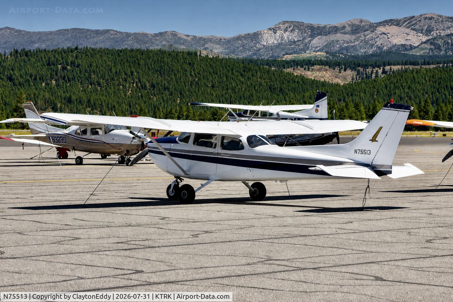 Aircraft N75513, 1976 Cessna 172N, c/n 17267773, Truckee Tahoe airport in California 2026., at KTRK, photo by ClaytonEddy