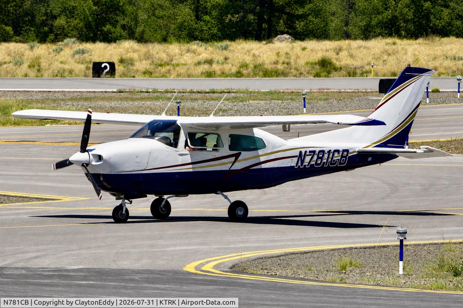 Aircraft N781CB, 1977 Cessna T210M Turbo Centurion, c/n 21062235, Truckee Tahoe airport in California 2026., at KTRK, photo by ClaytonEddy