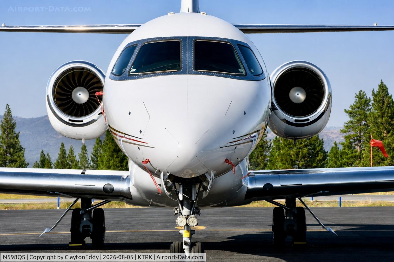 Aircraft N598QS, 2018 Cessna 680A Citation Latitude, c/n 680A-0157, Truckee Tahoe airport in California 2026., at KTRK, photo by ClaytonEddy