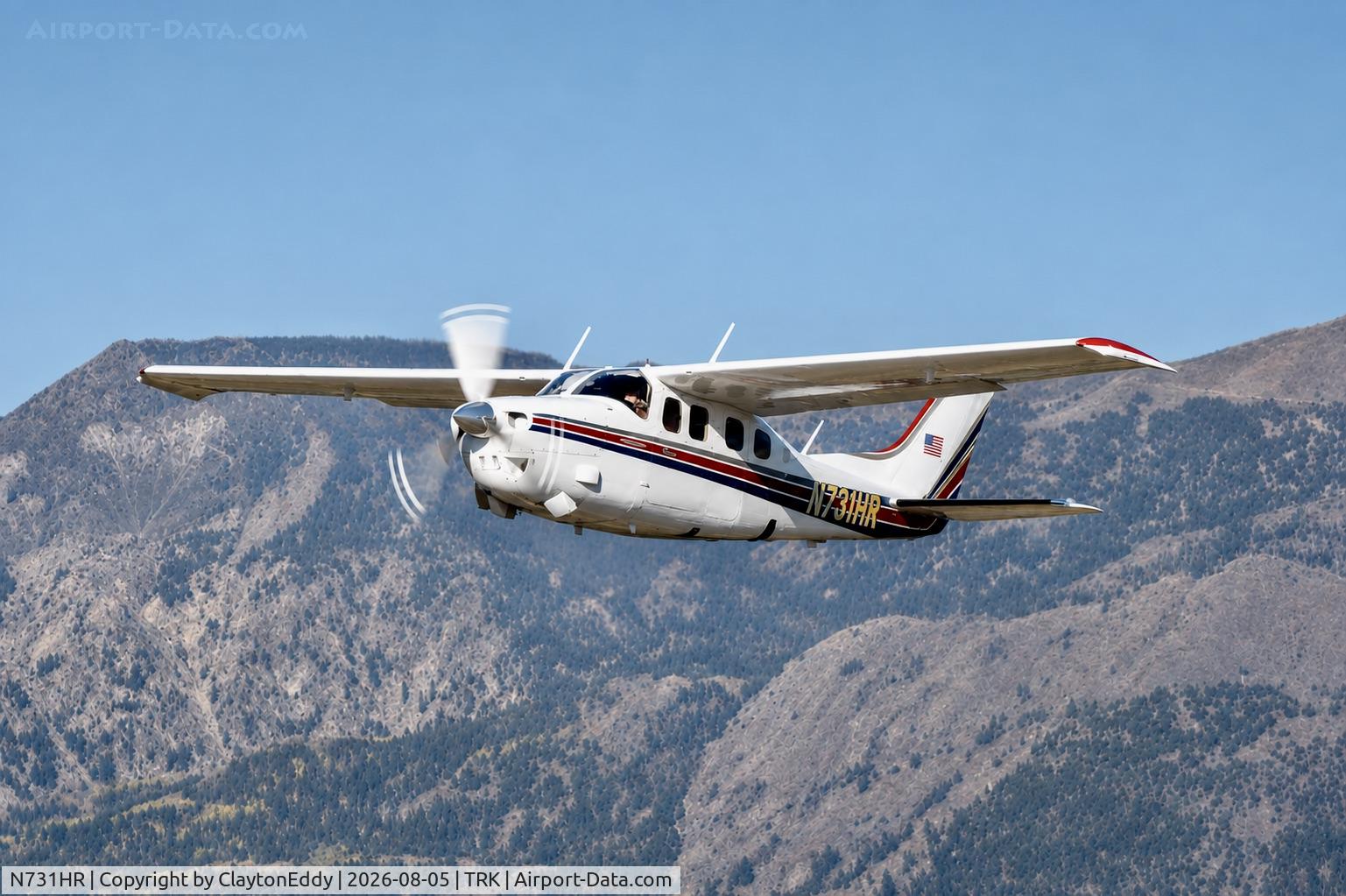 Aircraft N731HR, 1980 Cessna P210N Pressurised Centurion, c/n P21000464, Truckee Tahoe airport in California 2026., at TRK, photo by ClaytonEddy