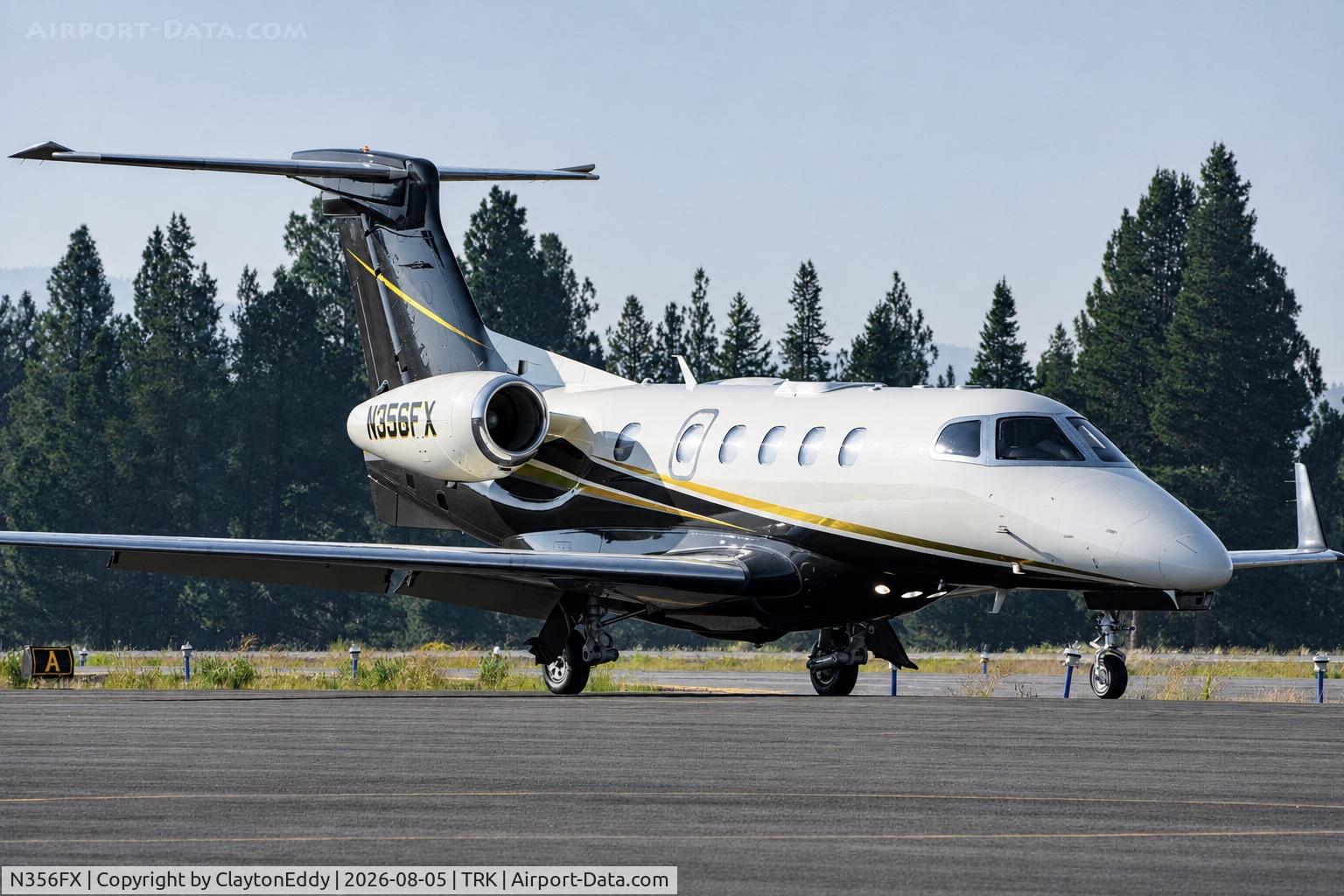 Aircraft N356FX, 2013 Embraer EMB-505 Phenom 300, c/n 50500155, Truckee Tahoe airport in California 2026, at TRK, photo by ClaytonEddy