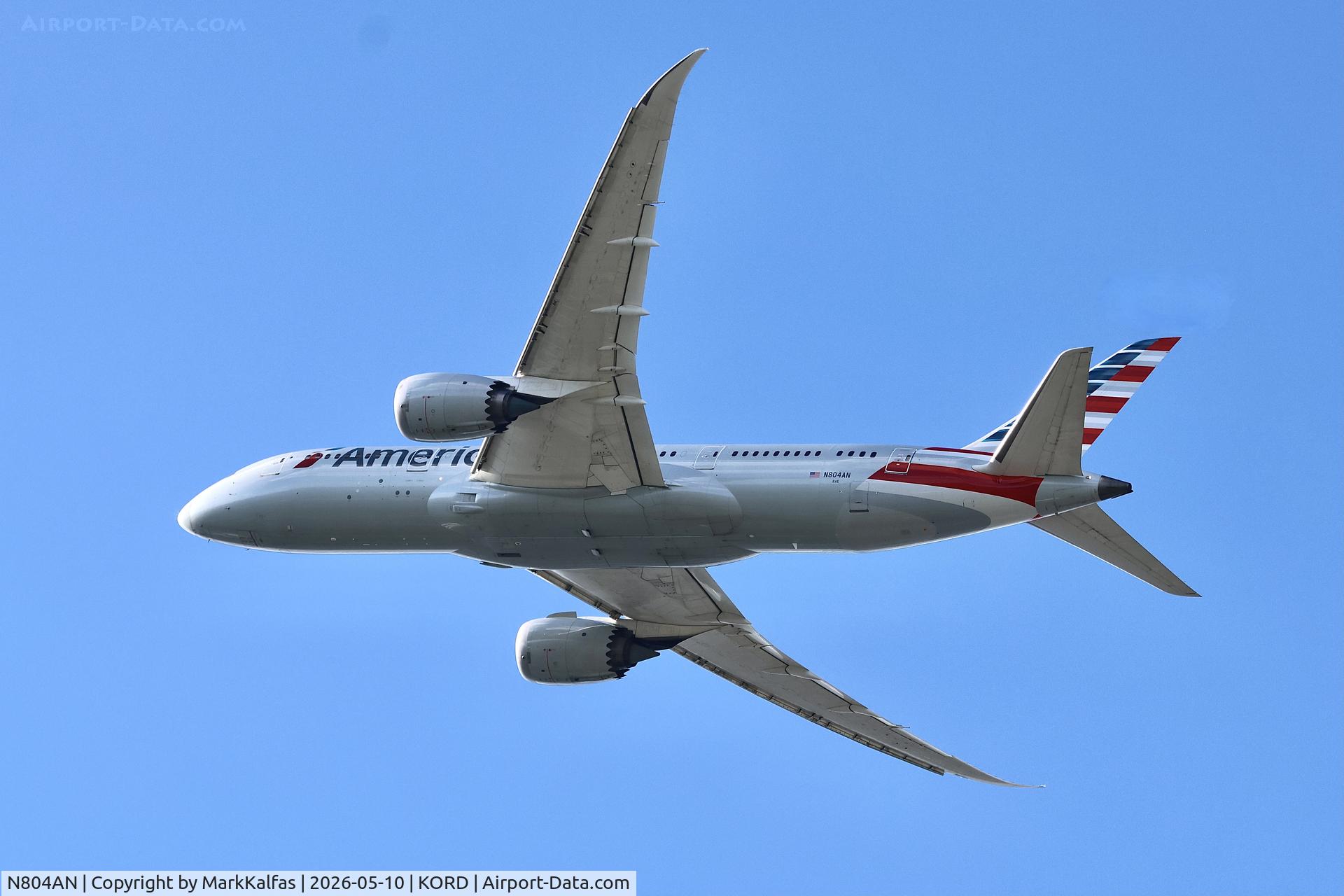 Aircraft N804AN, 2015 Boeing 787-8 Dreamliner, c/n 40622, B788 American Boeing 787-8 Dreamliner N804AN departing 28R KORD, at KORD, photo by MarkKalfas