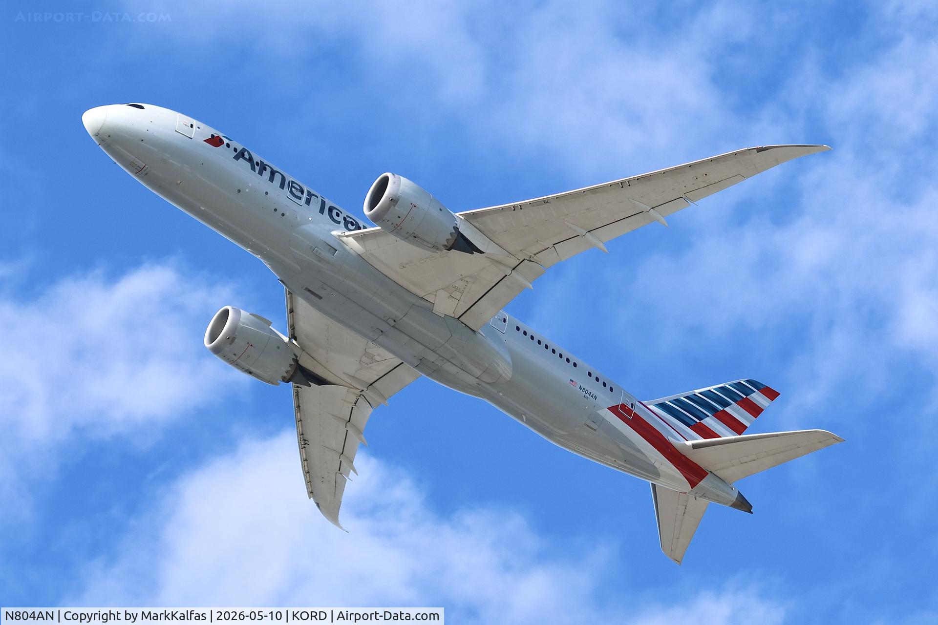 Aircraft N804AN, 2015 Boeing 787-8 Dreamliner, c/n 40622, B788 American Boeing 787-8 Dreamliner N804AN departing 28R KORD, at KORD, photo by MarkKalfas