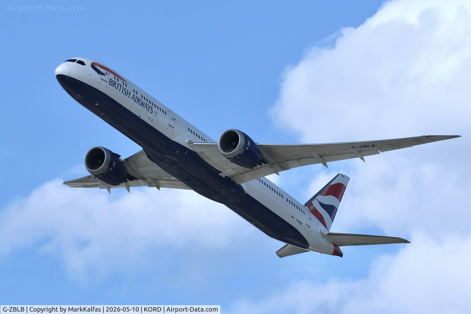 Aircraft G-ZBLB, 2019 Boeing 787-10 Dreamliner, c/n 60638, B78X British Airways Boeing 787-10 Dreamliner G-ZBLB departing 28R KORD, at KORD, photo by MarkKalfas