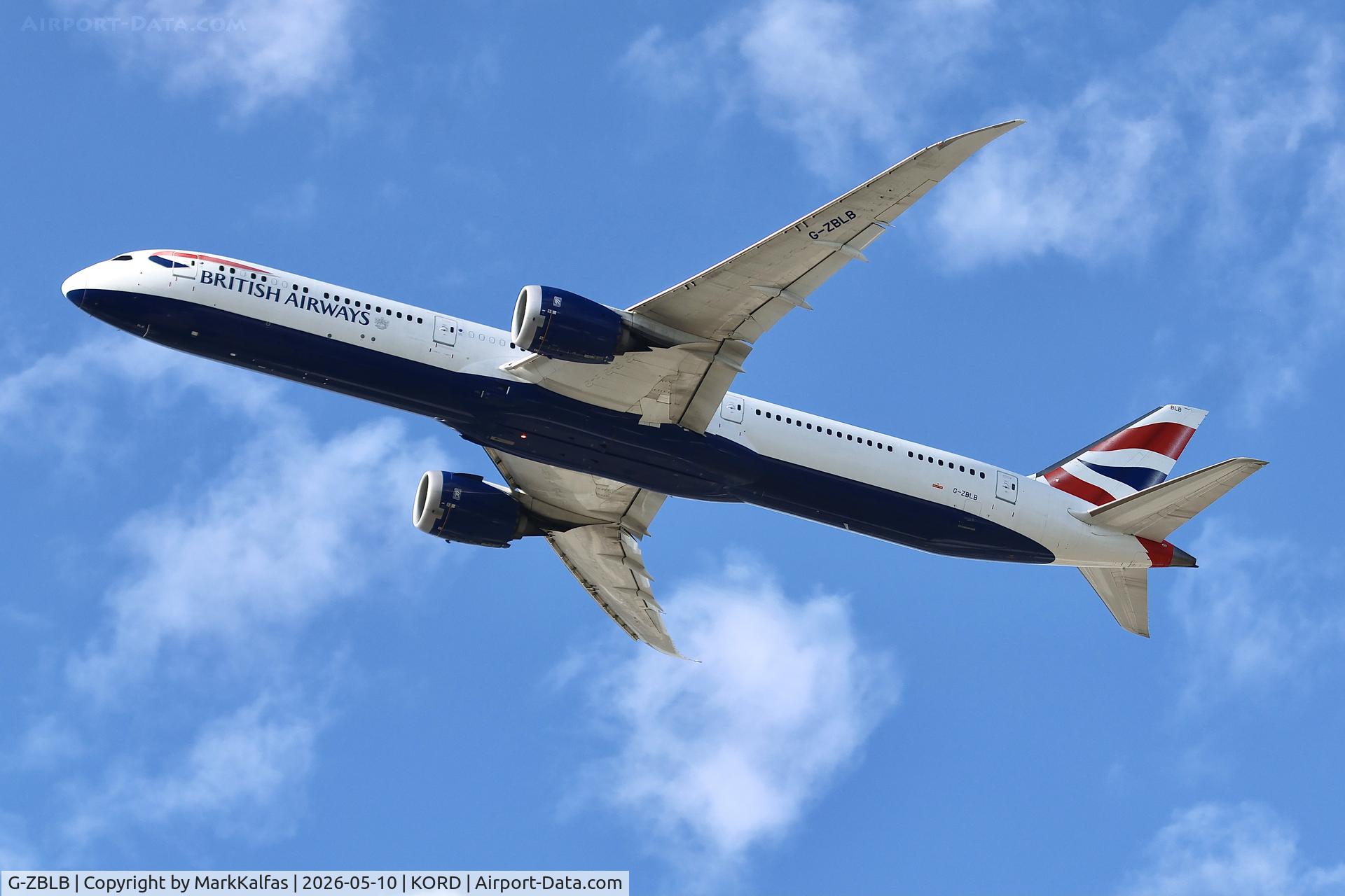 Aircraft G-ZBLB, 2019 Boeing 787-10 Dreamliner, c/n 60638, B78X British Airways Boeing 787-10 Dreamliner G-ZBLB departing 28R KORD, at KORD, photo by MarkKalfas
