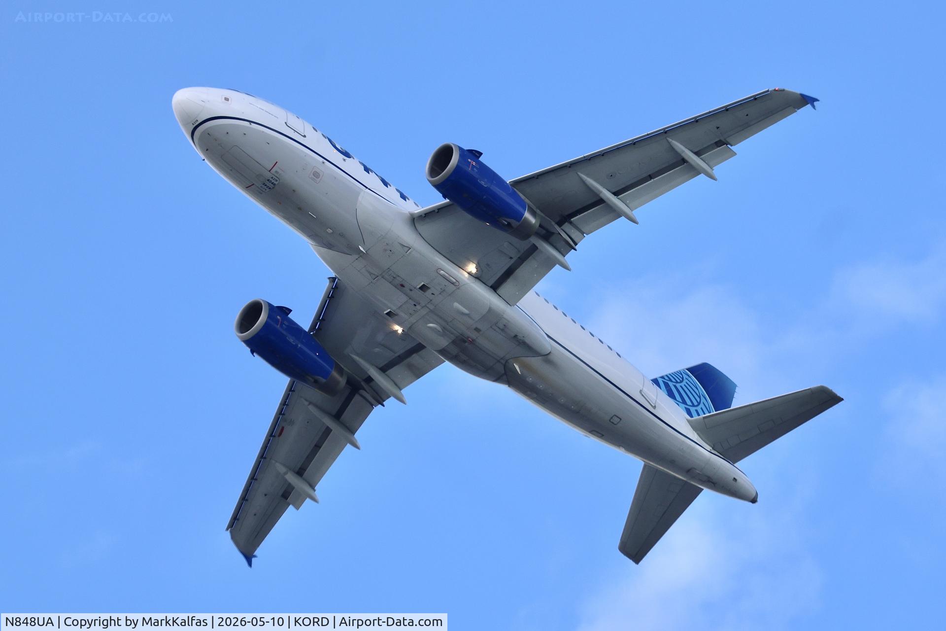 Aircraft N848UA, 2002 Airbus A319-131, c/n 1647, A319 United Airbus A319-131 N848UA departing 28R KORD, at KORD, photo by MarkKalfas