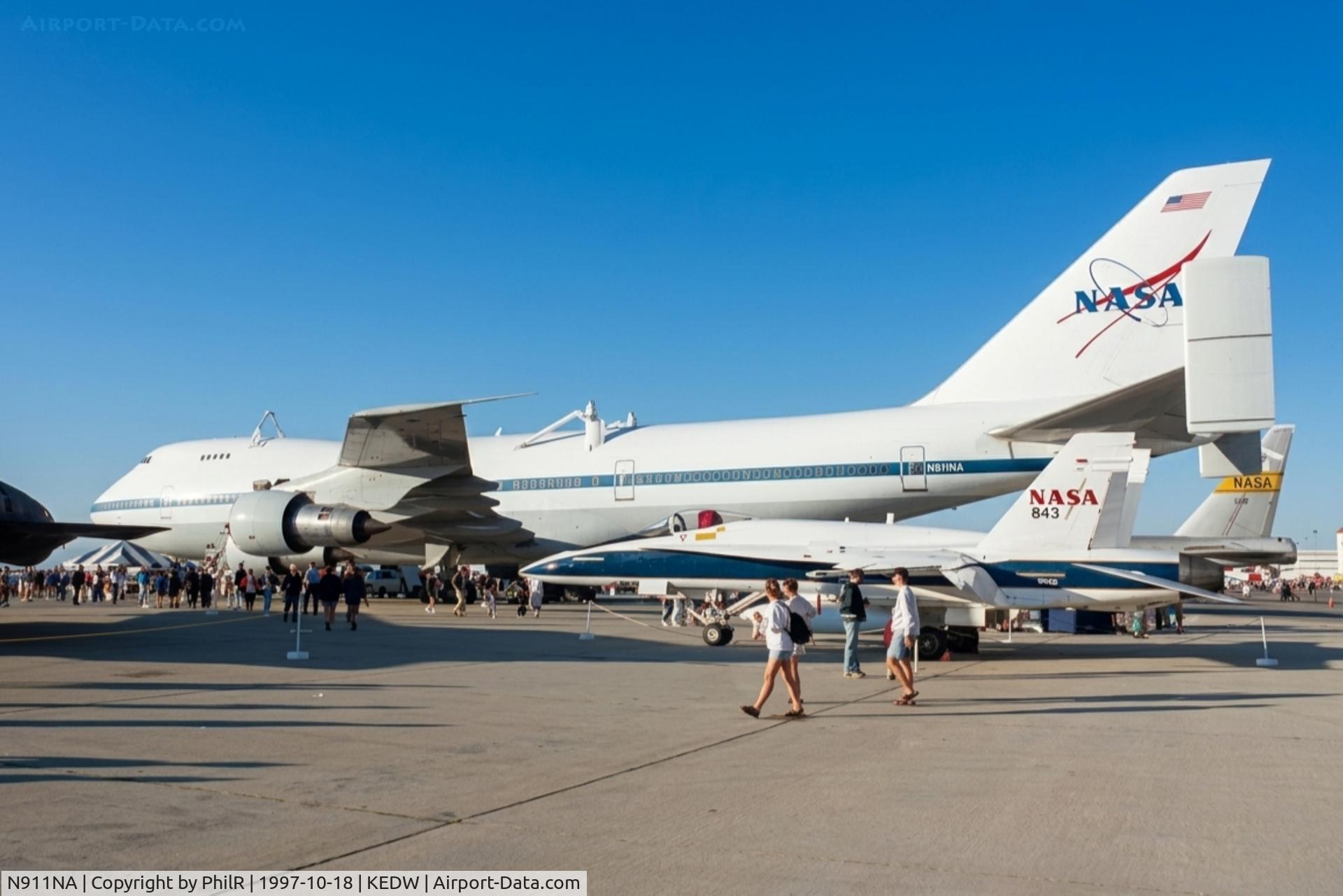 Aircraft N911NA, 1973 Boeing 747SR-46(SCA), c/n 20781, N911NA 11973 Boeing 747-SR-46 NASA Edwards AFB, at KEDW, photo by PhilR