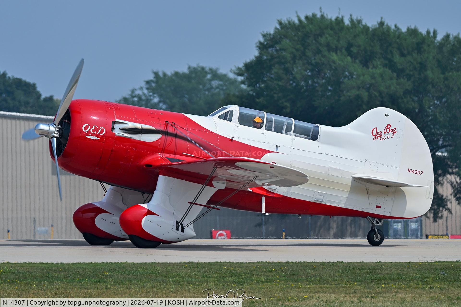 Aircraft N14307, 2013 Granville Brothers Gee Bee QED II Replica, c/n 1, Oshkosh arrival, at KOSH, photo by topgunphotography