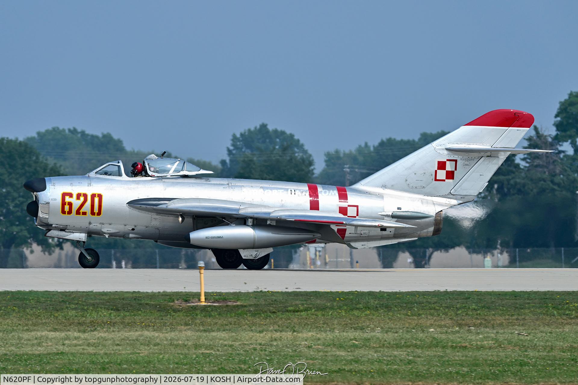 Aircraft N620PF, 1960 PZL-Mielec Lim-5 (MiG-17F), c/n 1D0620, MIG-17 arriving to Oshkosh, at KOSH, photo by topgunphotography