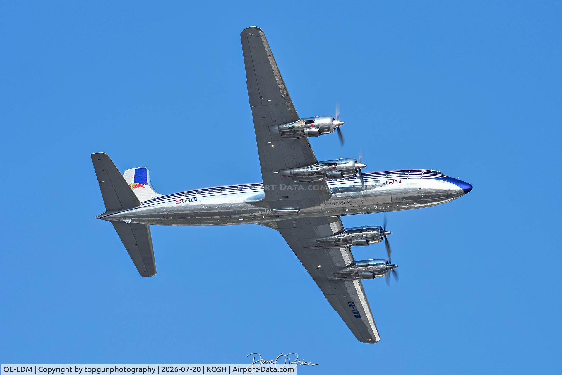 Aircraft OE-LDM, 1958 Douglas DC-6B, c/n 45563 l/n 1034, Red Bull's DC-6, at KOSH, photo by topgunphotography