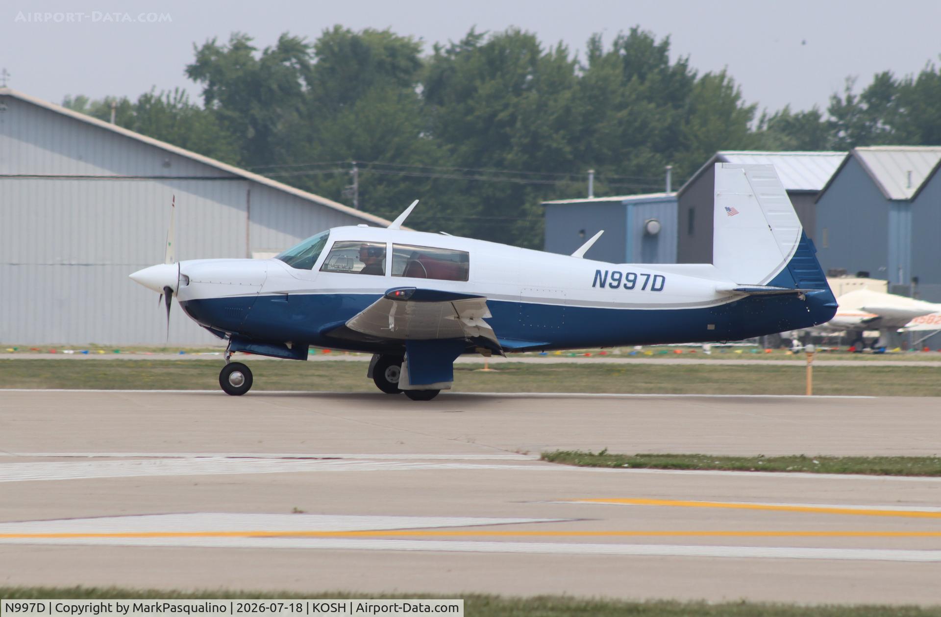 Aircraft N997D, 1978 Mooney M20J 201, c/n 24-0654, Mooney M20J, at KOSH, photo by MarkPasqualino