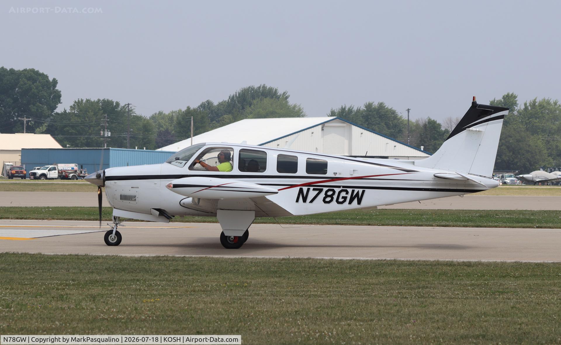 Aircraft N78GW, 1978 Beech A36 Bonanza 36, c/n E-1351, Beech A36, at KOSH, photo by MarkPasqualino
