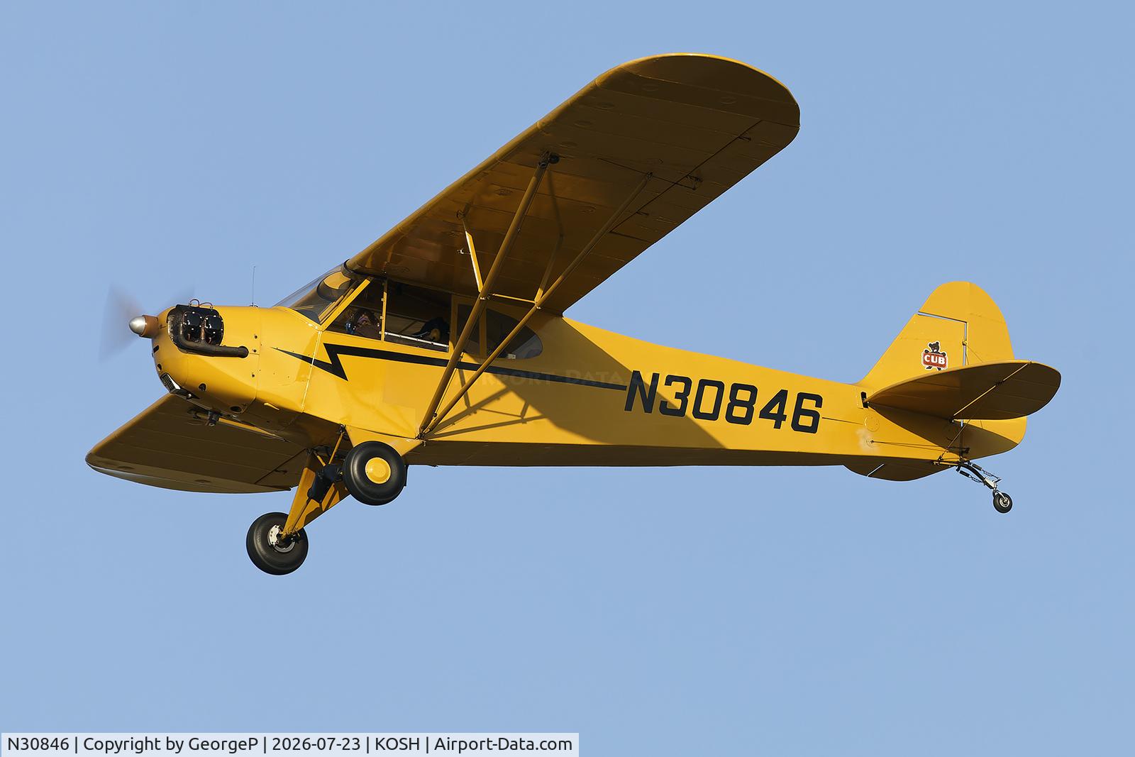 Aircraft N30846, 1940 Piper J3C-85, c/n 5143, Airventure 2026., at KOSH, photo by GeorgeP
