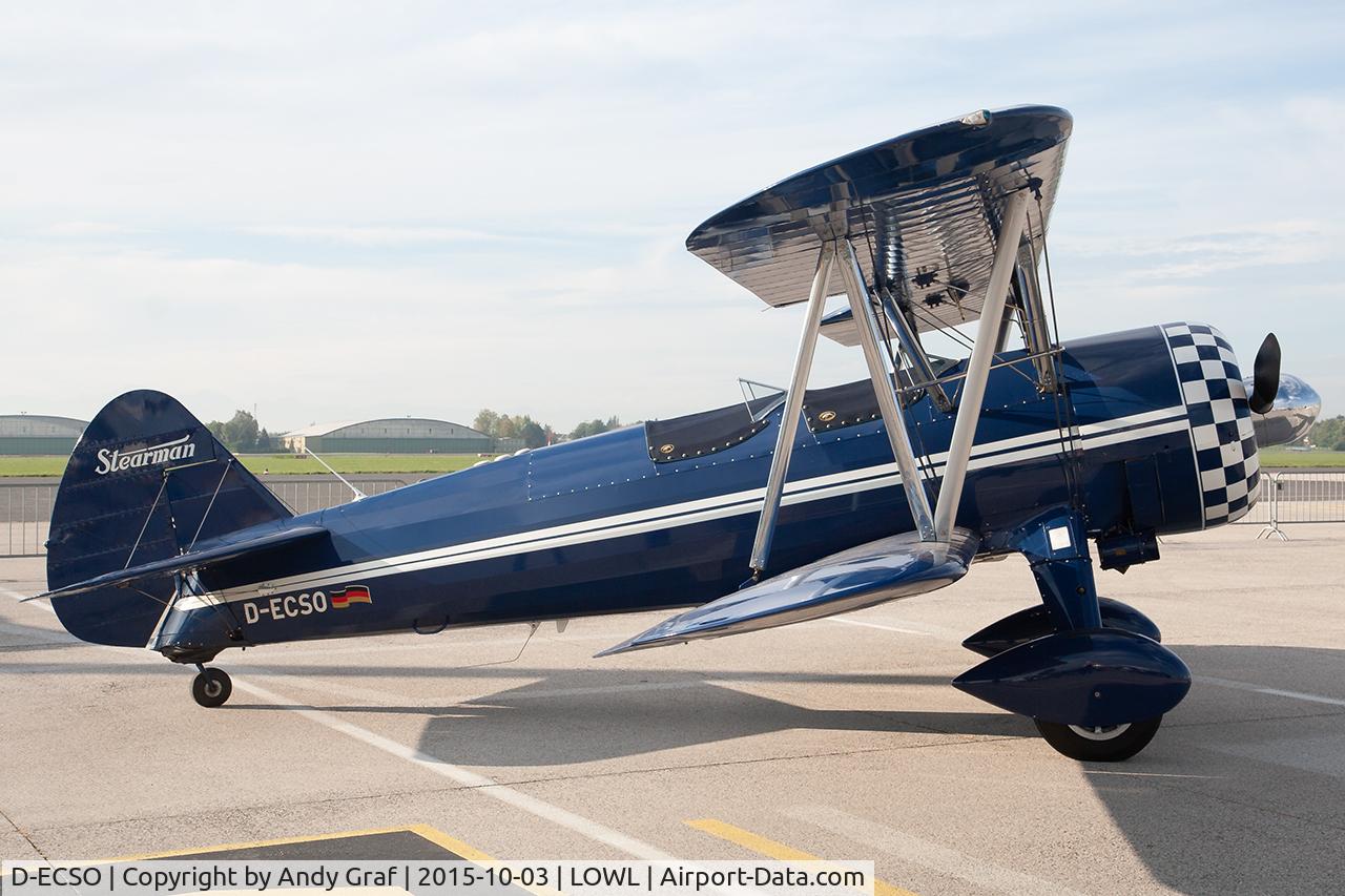 Aircraft D-ECSO, Boeing N2S-2 Kaydet, c/n 75-1391, Untitled Boeing N25, at LOWL, photo by Andy Graf