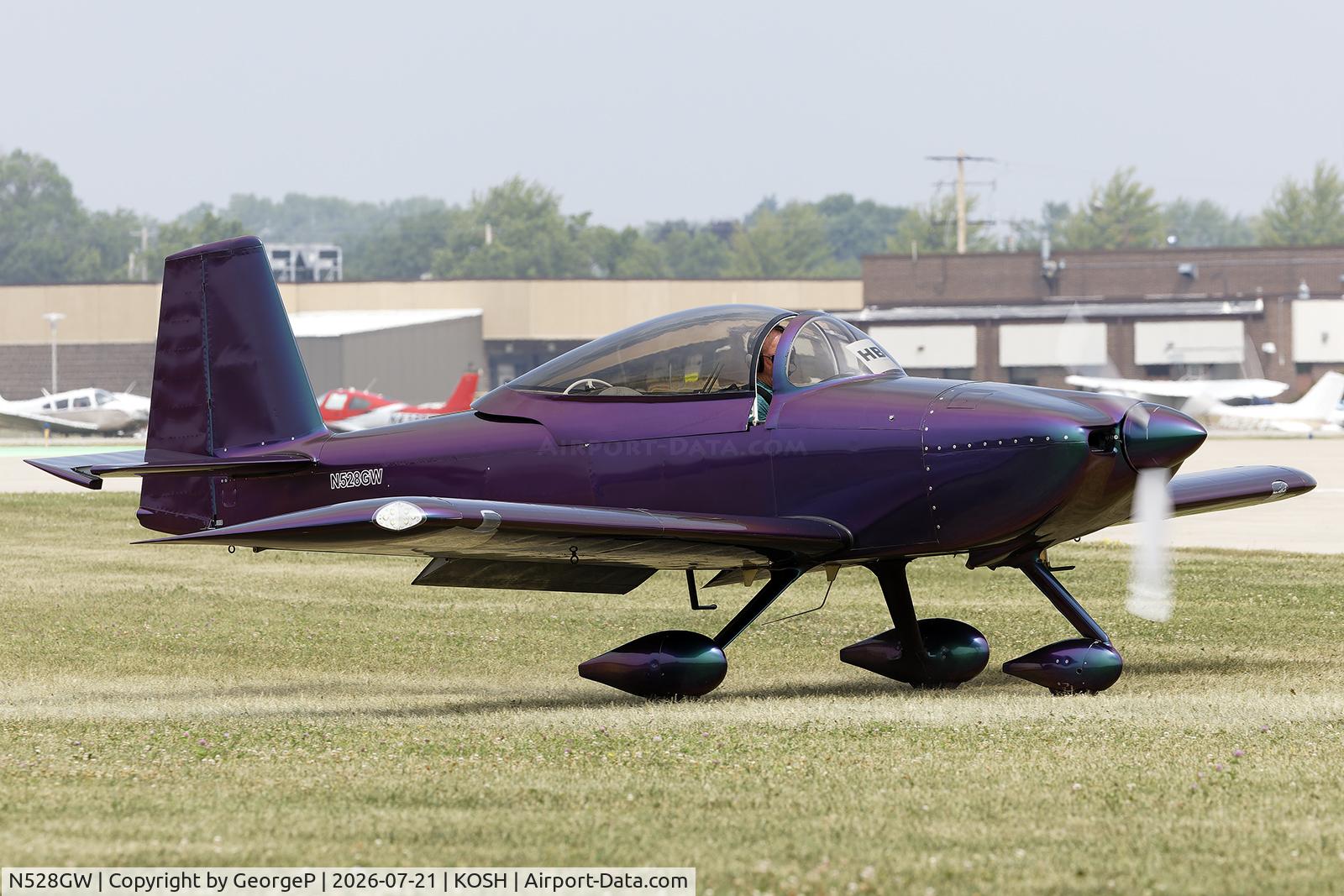 Aircraft N528GW, 2019 Vans RV-8A, c/n 81231, Airventure 2026. Purple from this angle., at KOSH, photo by GeorgeP