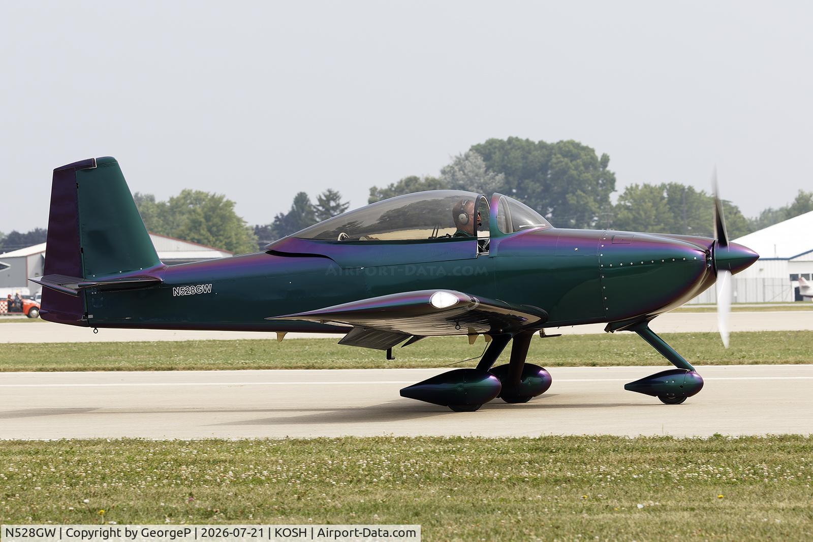 Aircraft N528GW, 2019 Vans RV-8A, c/n 81231, Airventure 2026. Green from another angle., at KOSH, photo by GeorgeP