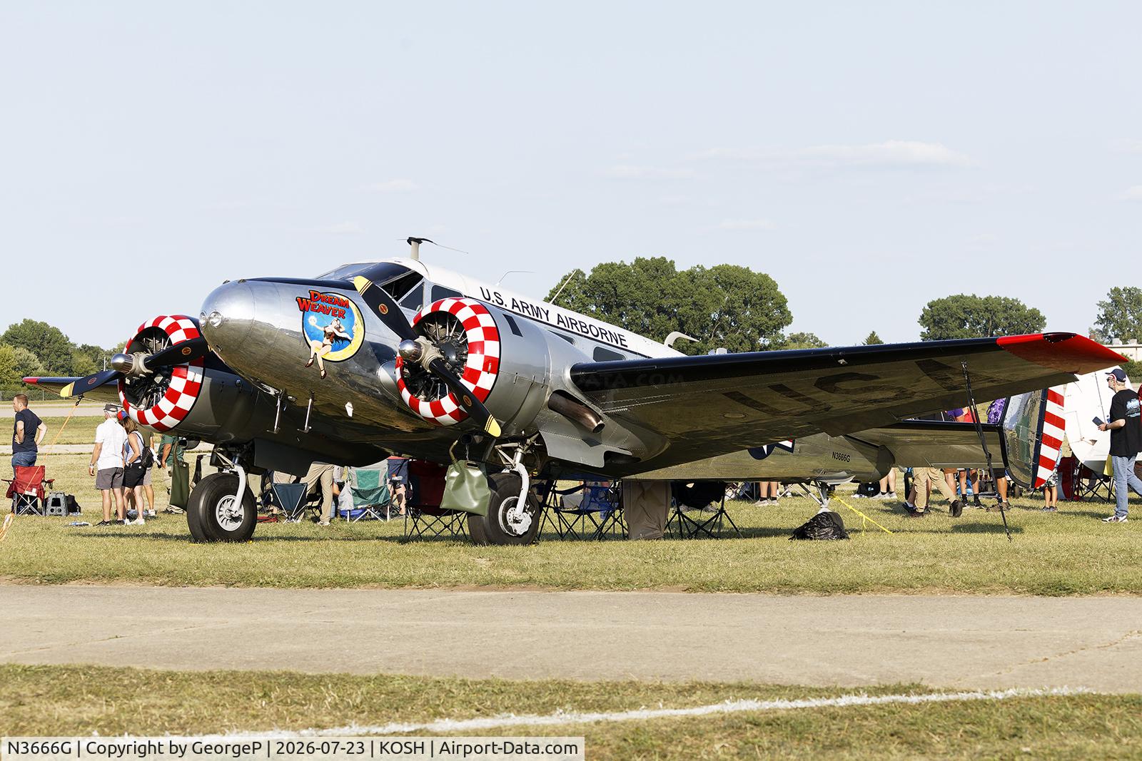 Aircraft N3666G, 1951 Beech C-45H Expeditor, c/n AF-328 (51-11771), Airventure 2026., at KOSH, photo by GeorgeP