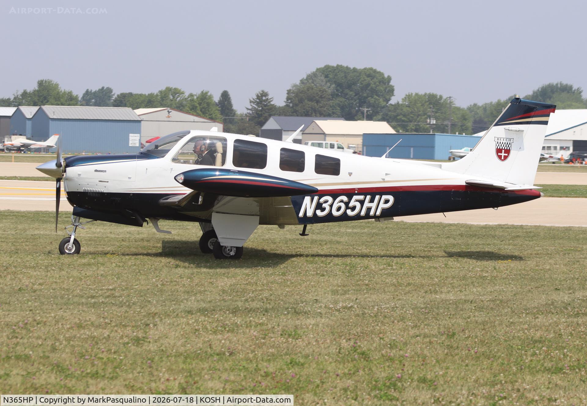 Aircraft N365HP, 1980 Beech A36 Bonanza 36, c/n E-1756, Beech A36, at KOSH, photo by MarkPasqualino