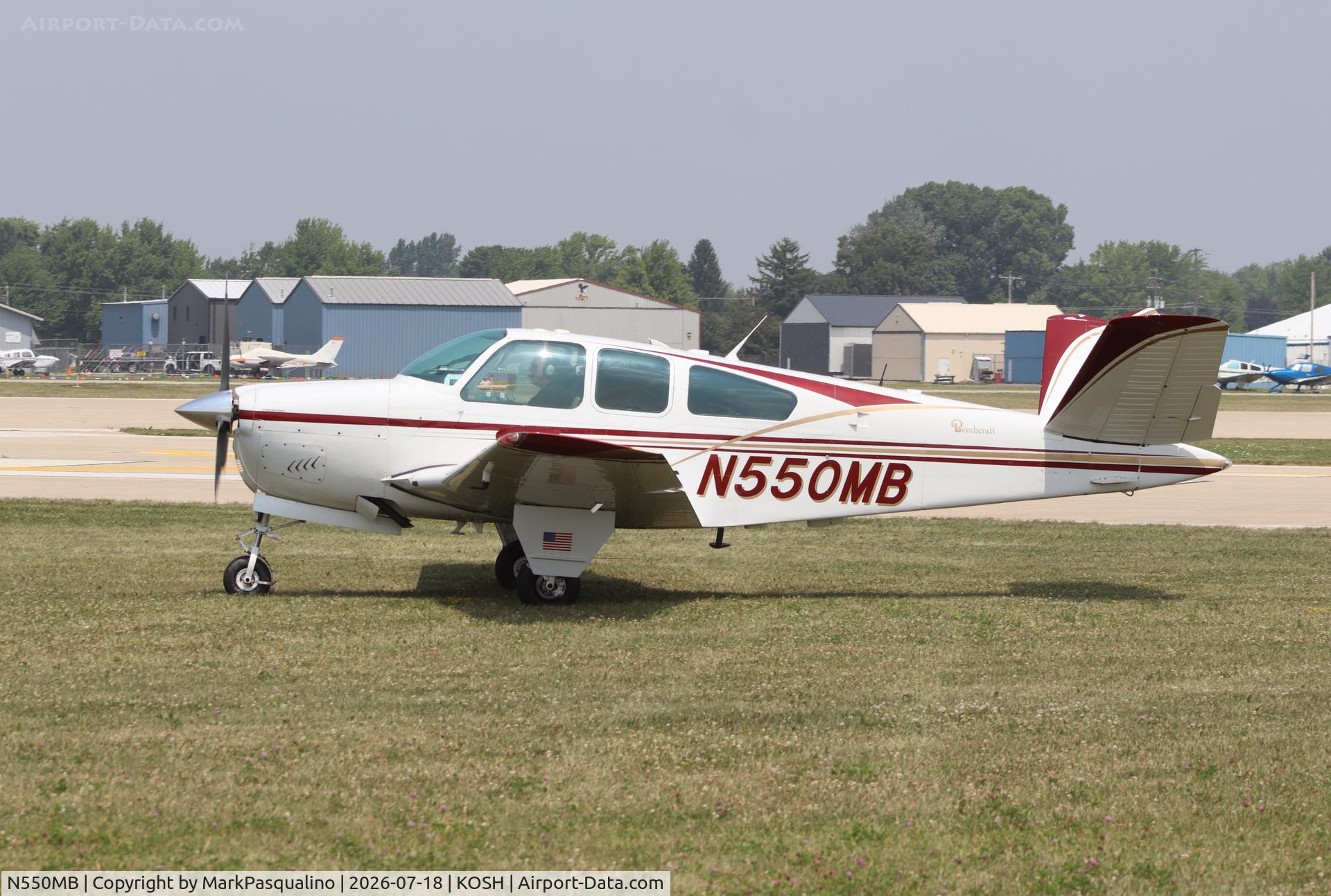 Aircraft N550MB, 1964 Beech S35 Bonanza, c/n D-7610, Beech S35, at KOSH, photo by MarkPasqualino