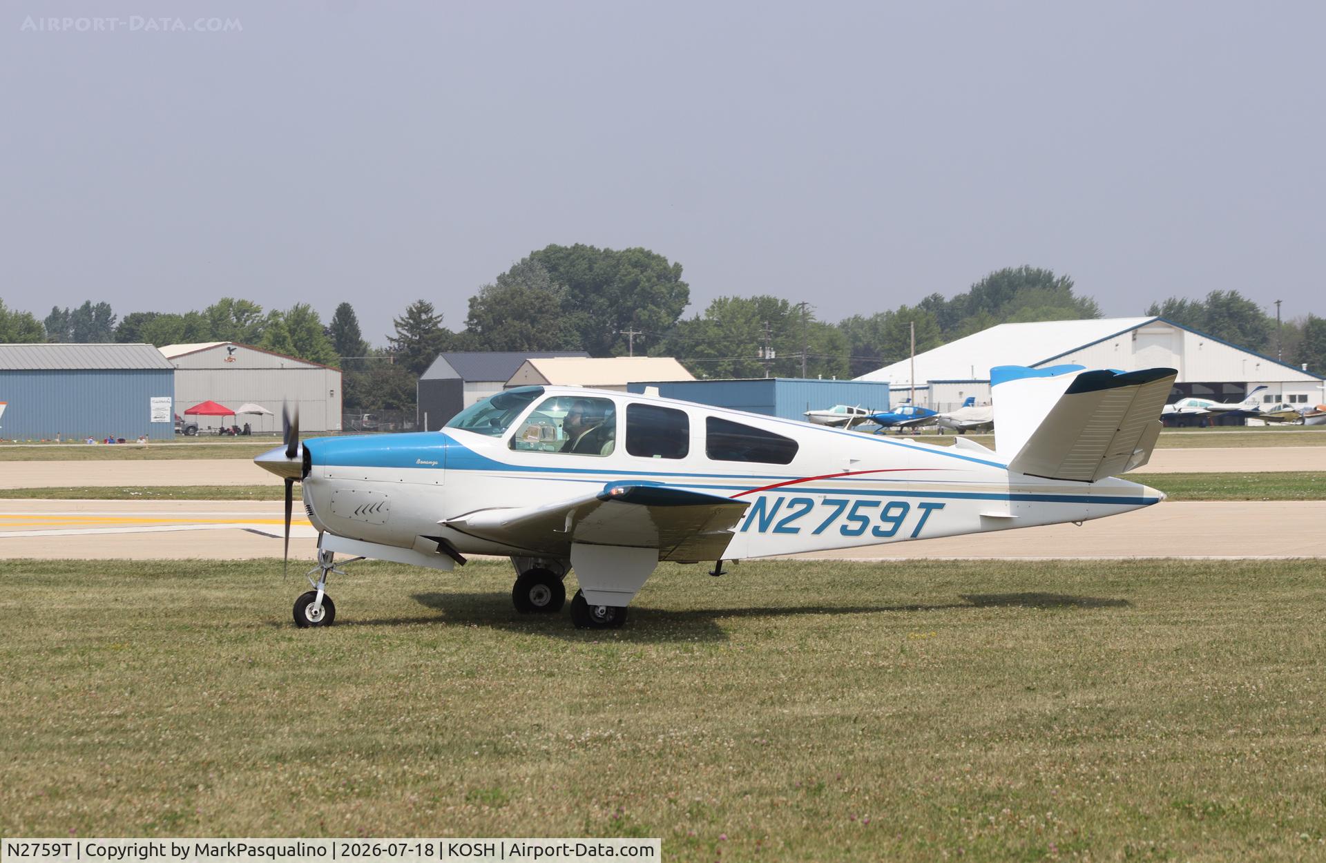 Aircraft N2759T, 1967 Beech V35 Bonanza, c/n D-8468, Beech V35, at KOSH, photo by MarkPasqualino
