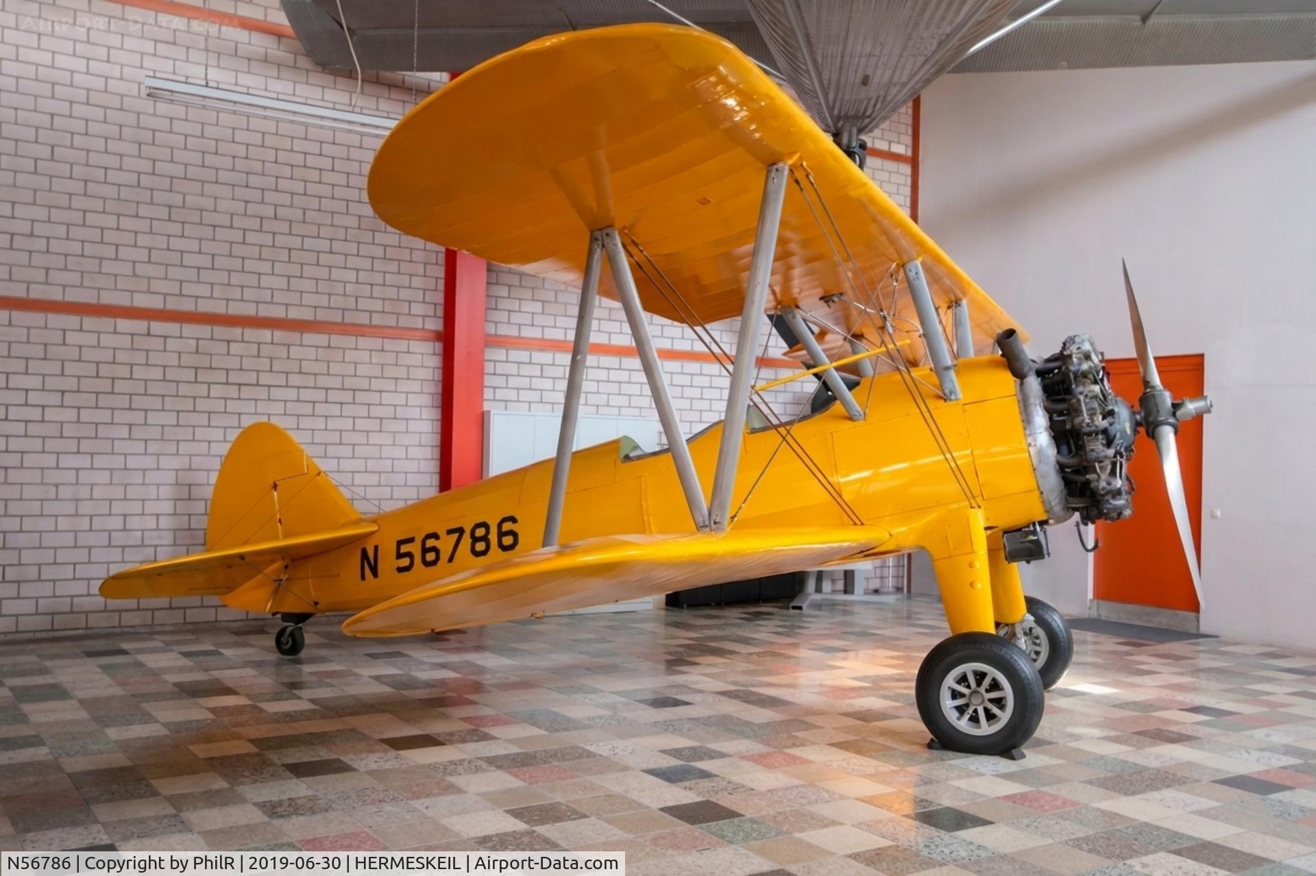 Aircraft N56786, Boeing A75N1, c/n 75-521, N56786 (40-1964) 1940 Stearman PT-18 Kaydet Hermeskeil, at HERMESKEIL, photo by PhilR