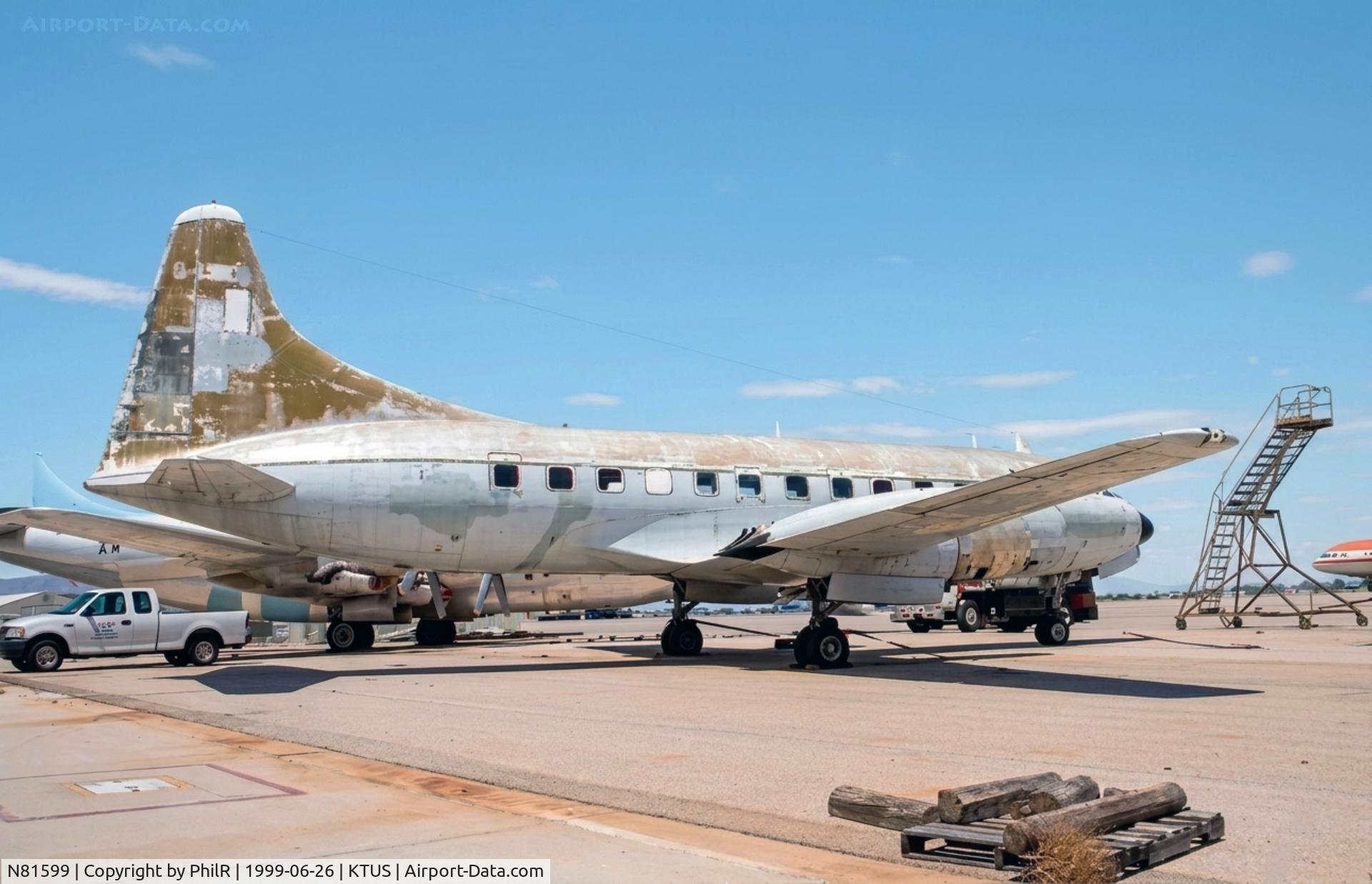 Aircraft N81599, 1952 Convair HC-131A (C-131A) Samaritan, c/n c/n is 53-25, N81599 1952 Convair HC-131A Samaritan Starship Inc Tuscon, at KTUS, photo by PhilR