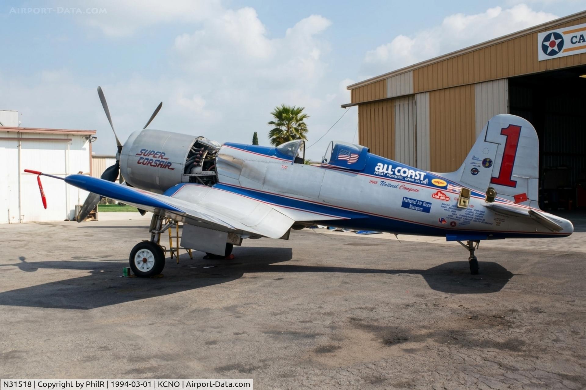 Aircraft N31518, 1943 Fighter Rebuilders GOODYEAR-REBUILDER, c/n 0020, NX31518 Goodyear F4U-1D Super Corsair Planes of Fame Chino, at KCNO, photo by PhilR