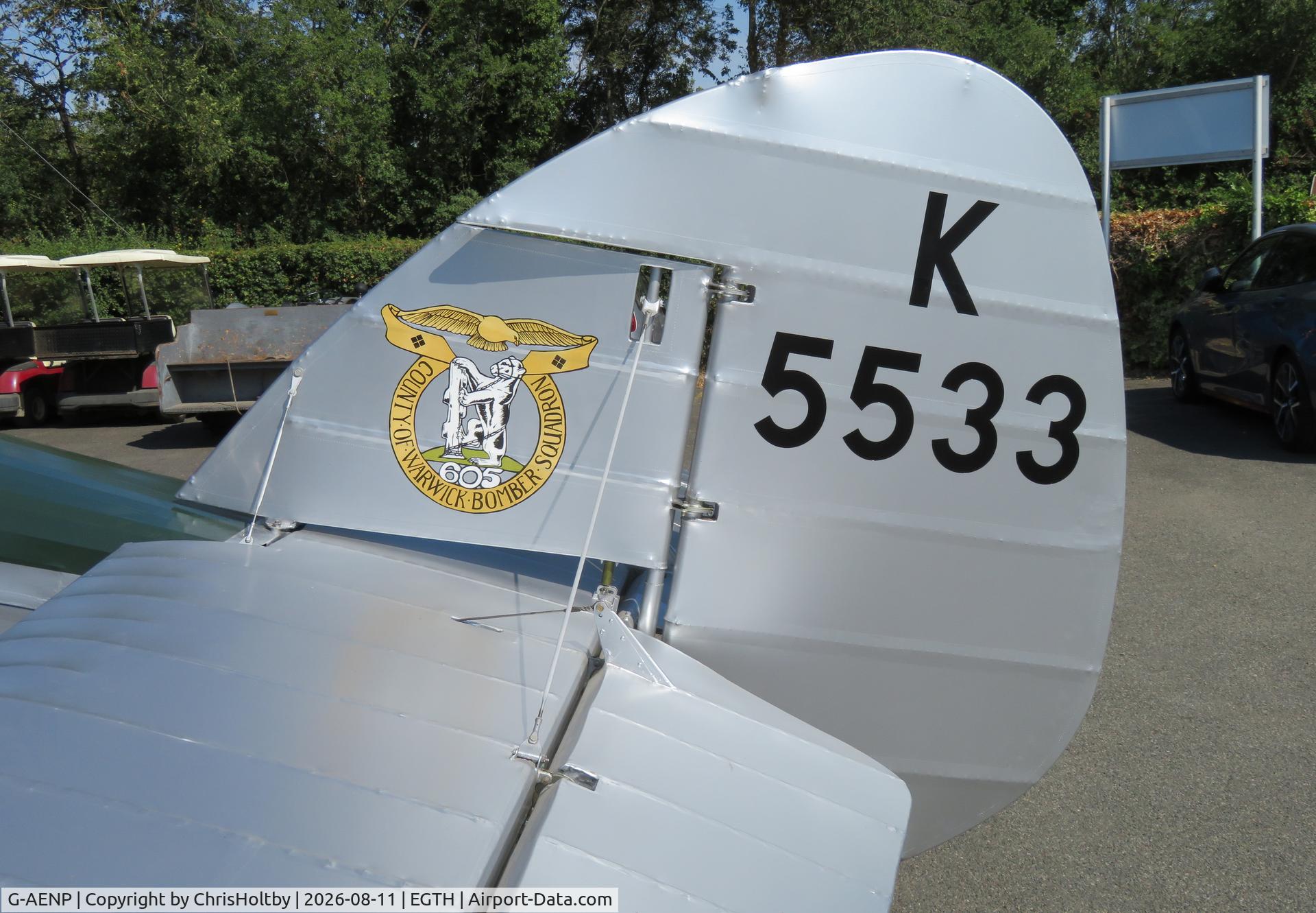 Aircraft G-AENP, 1935 Hawker Hind, c/n 41H/81902, Paint job completed inc. original RAF serial at Old Warden., at EGTH, photo by ChrisHoltby