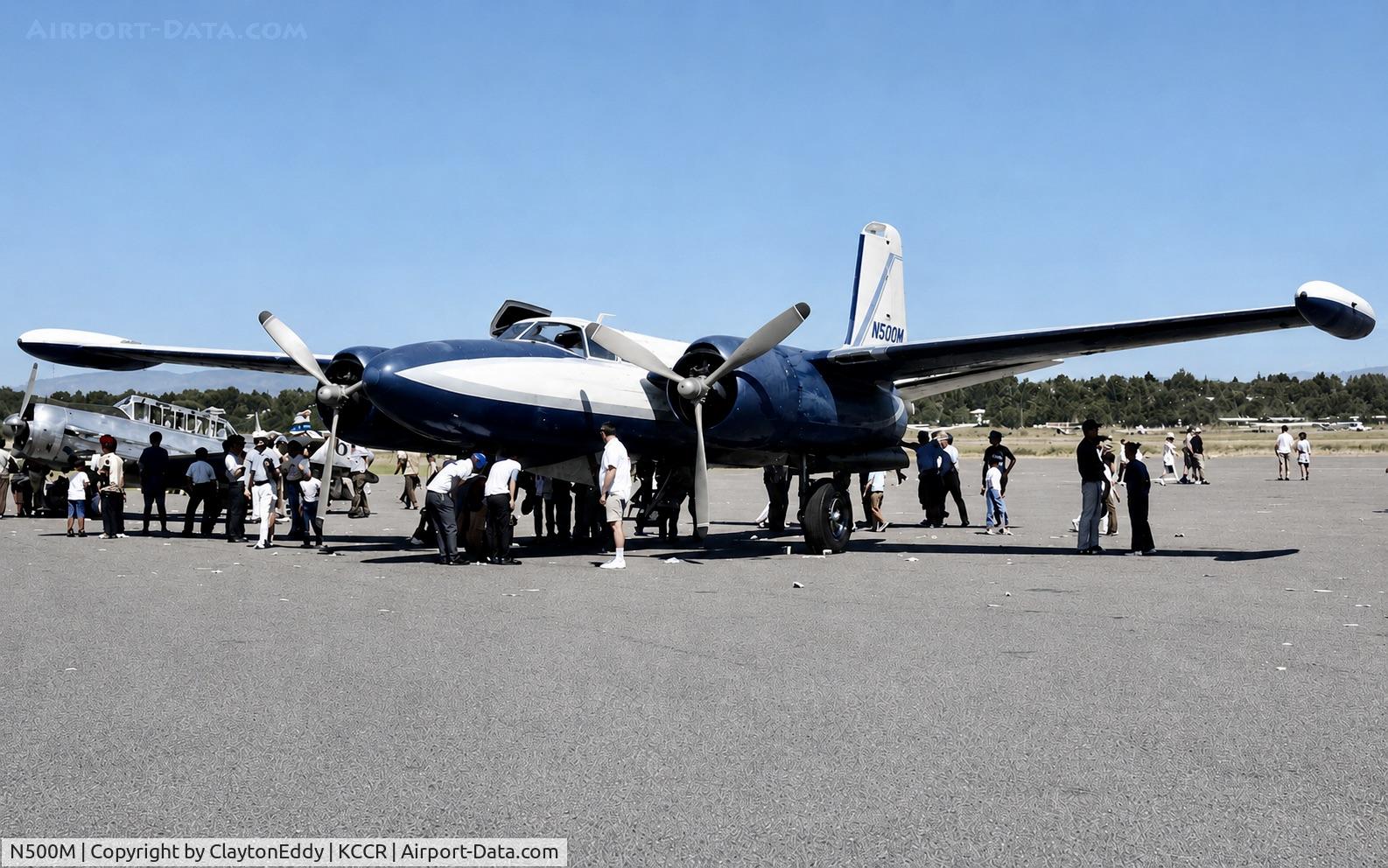 Aircraft N500M, 1945 Douglas A-26B Invader, c/n 28048, Buchanan Field Concord airport in California 1971, at KCCR, photo by ClaytonEddy