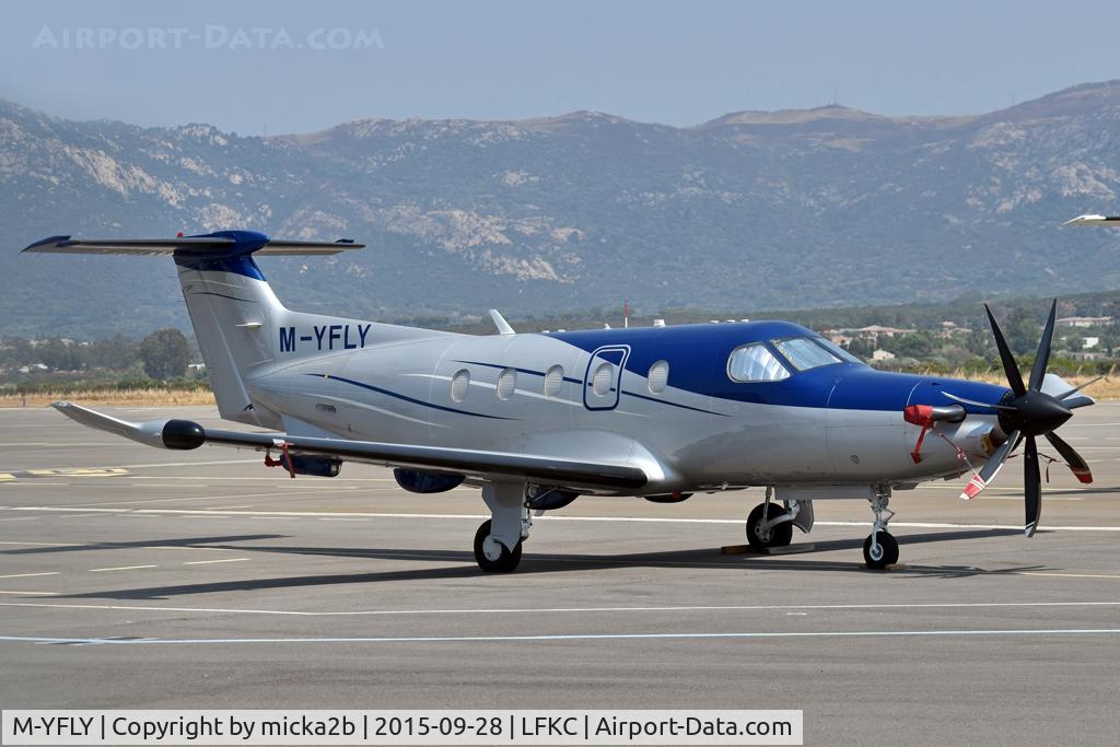 Aircraft M-YFLY, 2009 Pilatus PC-12/47E, c/n 1110, Parked, at LFKC, photo by micka2b