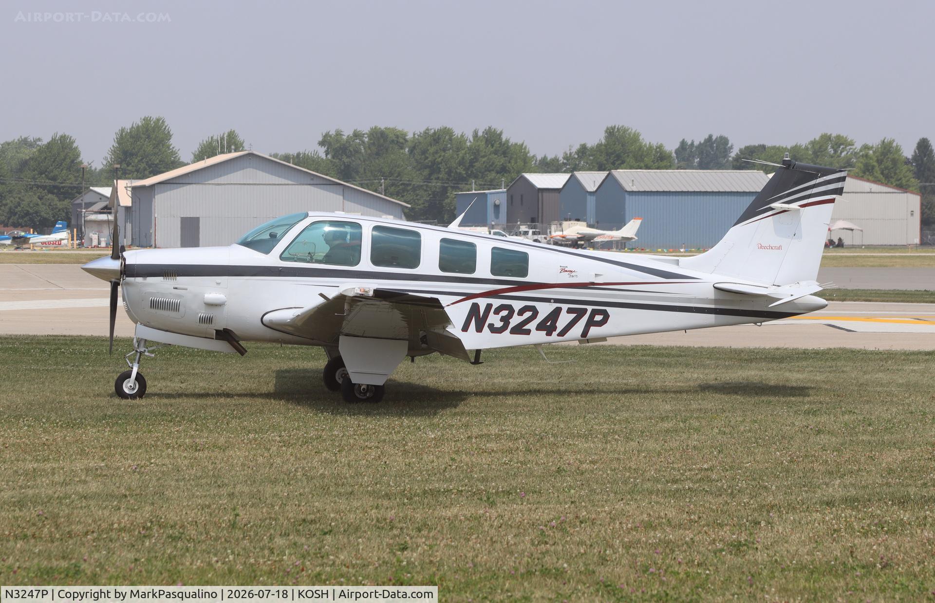 Aircraft N3247P, 1999 Raytheon Aircraft Company B36TC Bonanza, c/n EA-647, Beech A36, at KOSH, photo by MarkPasqualino