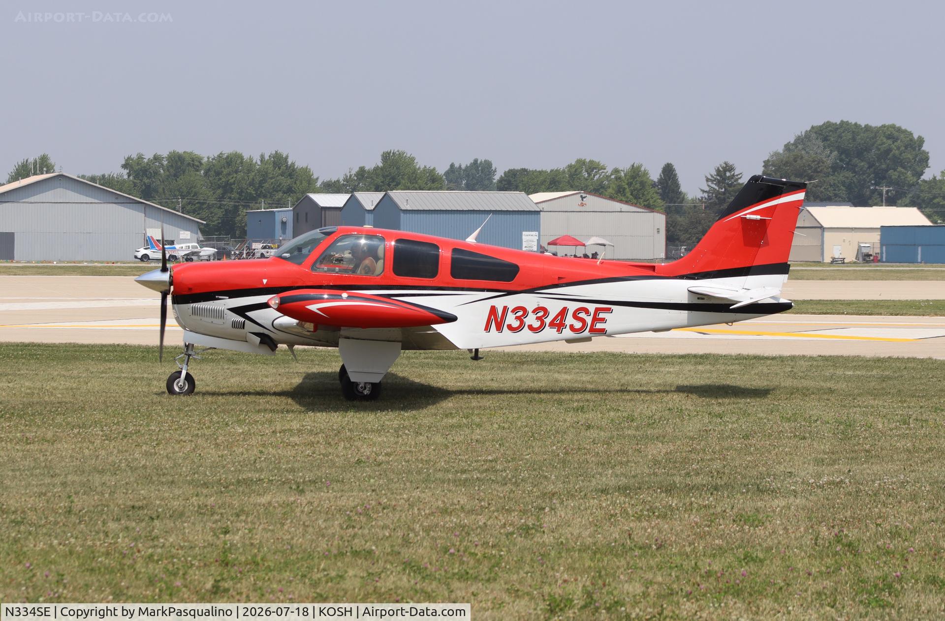 Aircraft N334SE, 1987 Beech F33A Bonanza, c/n CE-1111, Beech F33A, at KOSH, photo by MarkPasqualino