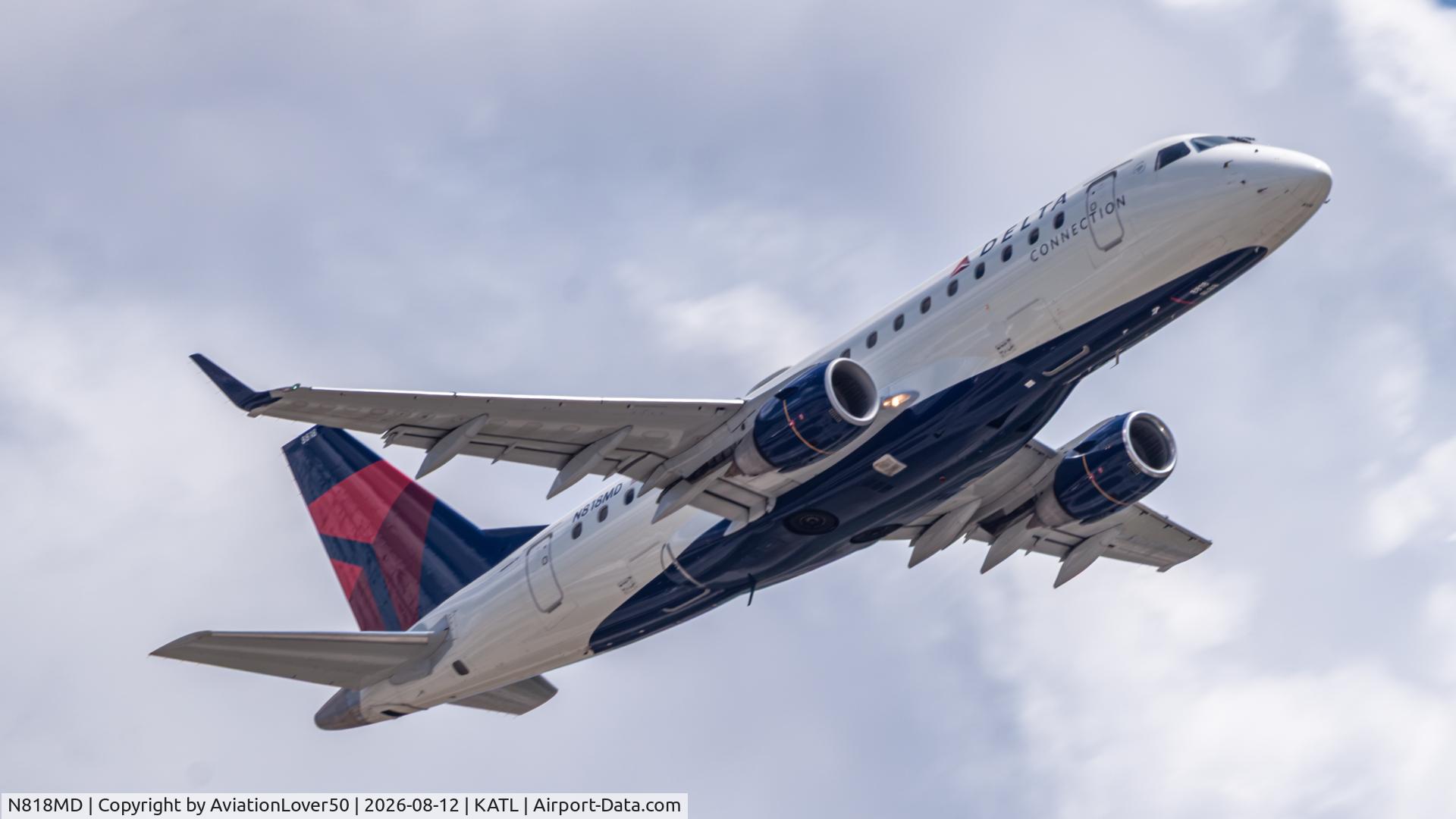 Aircraft N818MD, 2004 Embraer 170SU (ERJ-170-100SU), c/n 17000039, Delta/Republic E170, at KATL, photo by AviationLover50