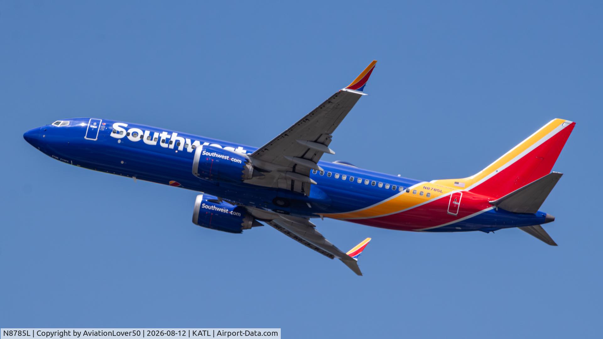 Aircraft N8785L, 2022 Boeing 737-8 MAX, c/n 67755, Southwest MAX 8, at KATL, photo by AviationLover50