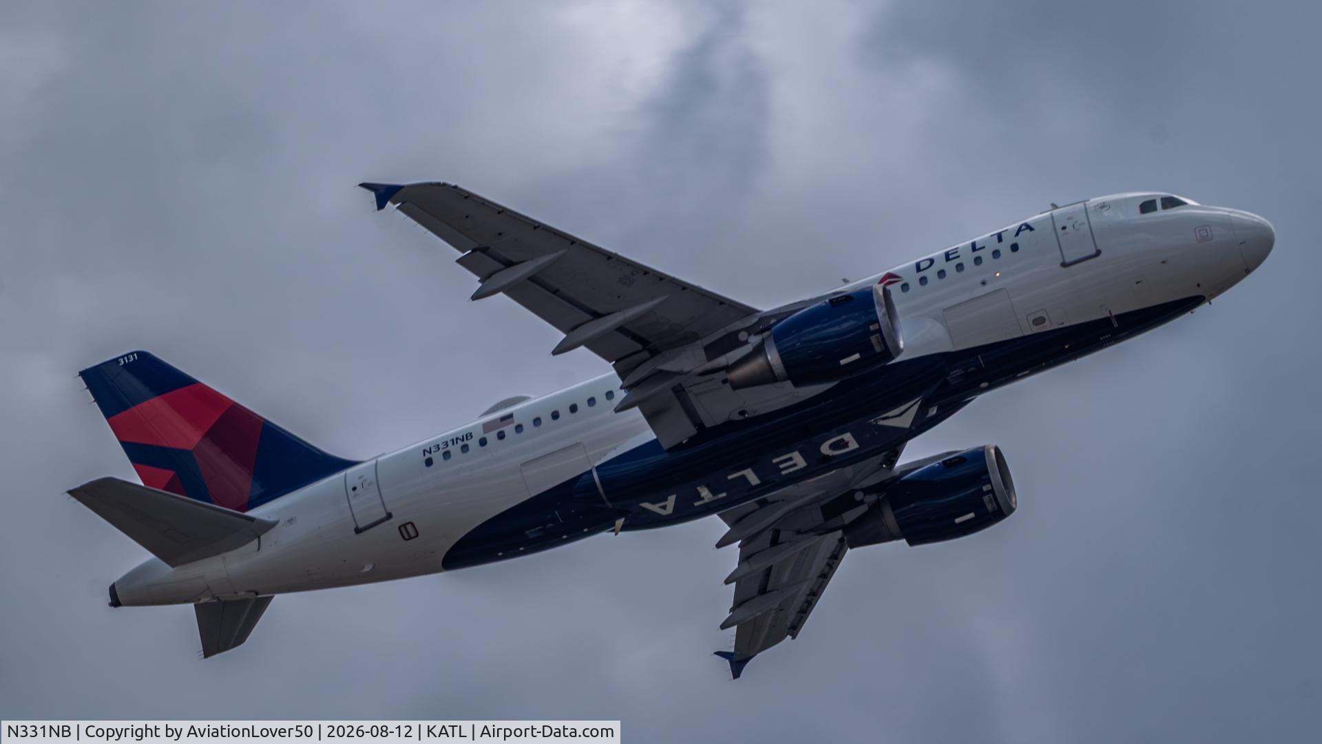 Aircraft N331NB, 2001 Airbus A319-114, c/n 1567, Delta A319, at KATL, photo by AviationLover50