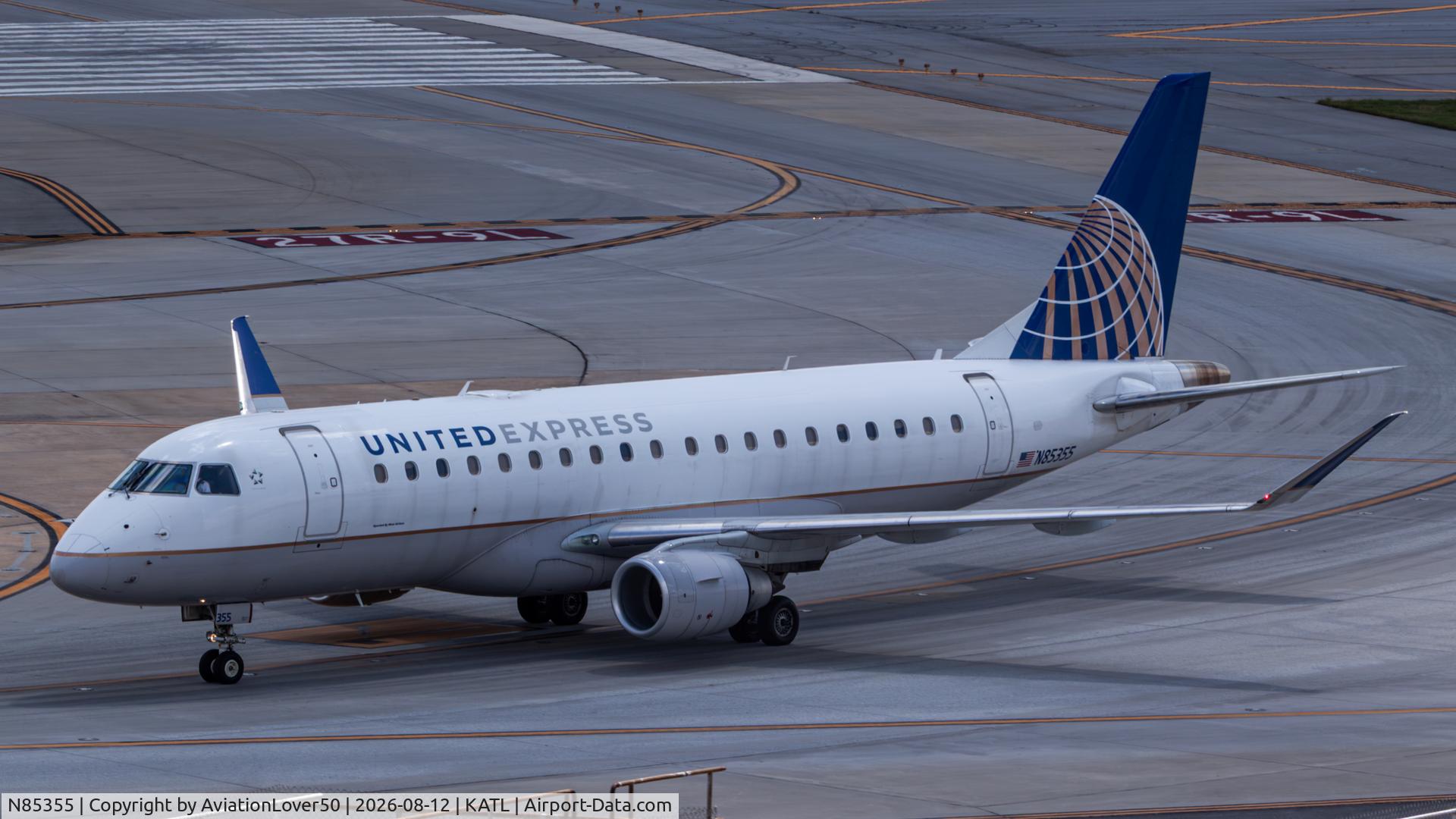 Aircraft N85355, 2017 Embraer 175LR (ERJ-170-200LR), c/n 17000691, United/Mesa E175, at KATL, photo by AviationLover50