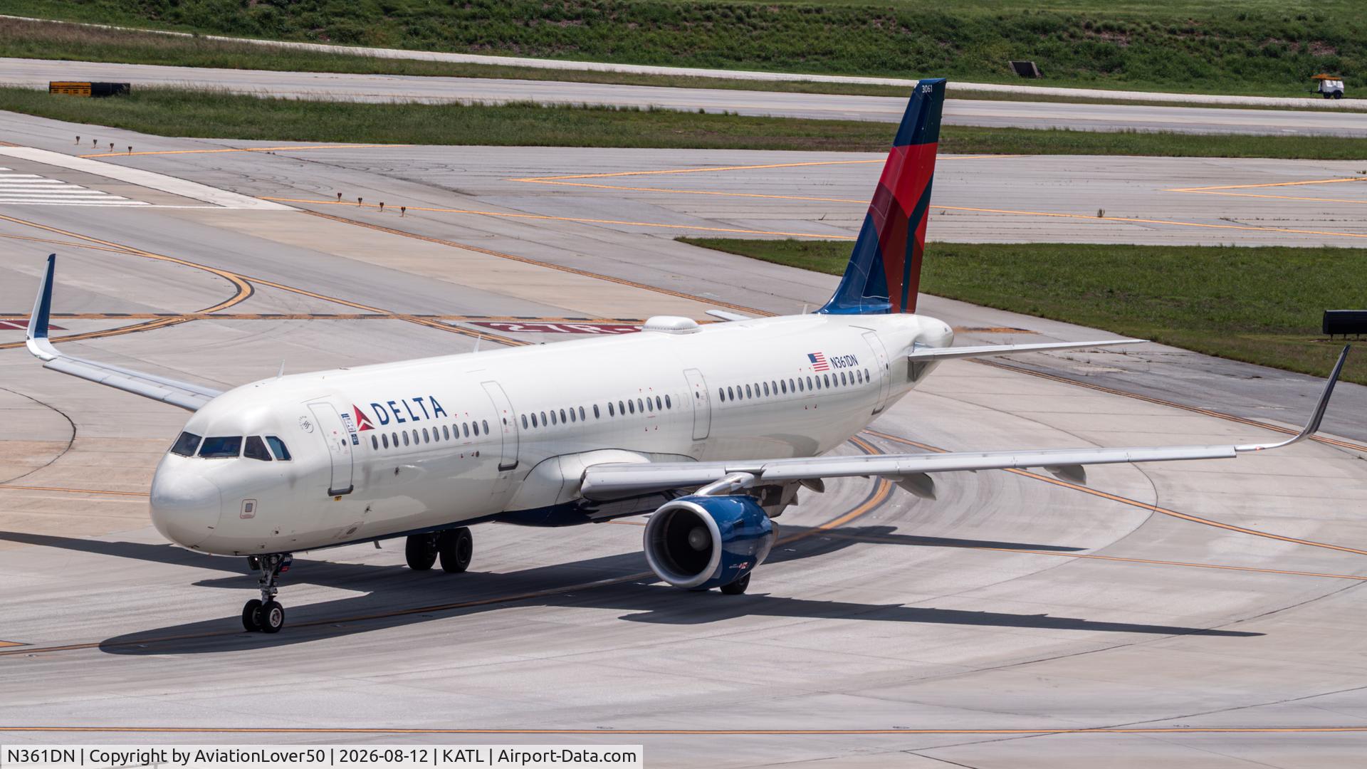 Aircraft N361DN, 2018 Airbus A321-211, c/n 8423, Delta A321, at KATL, photo by AviationLover50