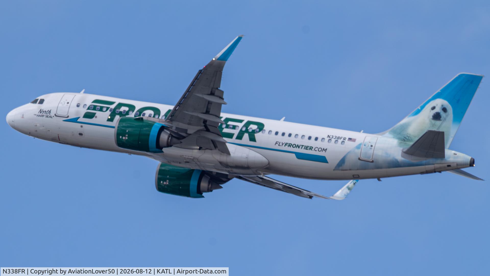 Aircraft N338FR, 2018 Airbus A320-251N, c/n 8402, Frontier A320neo, at KATL, photo by AviationLover50
