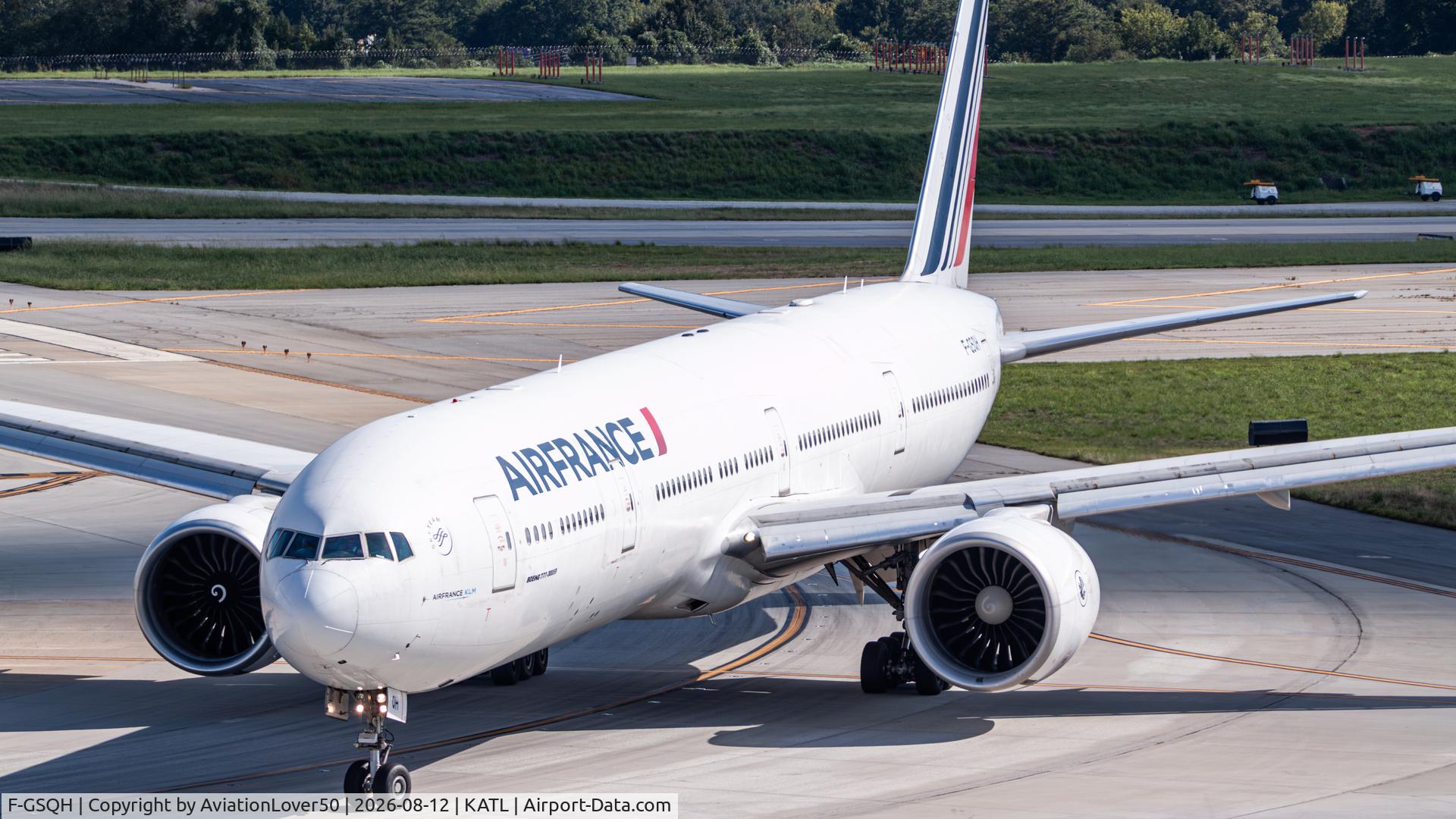 Aircraft F-GSQH, 2005 Boeing 777-328/ER, c/n 32711 l/n 501, Air France 773ER, at KATL, photo by AviationLover50
