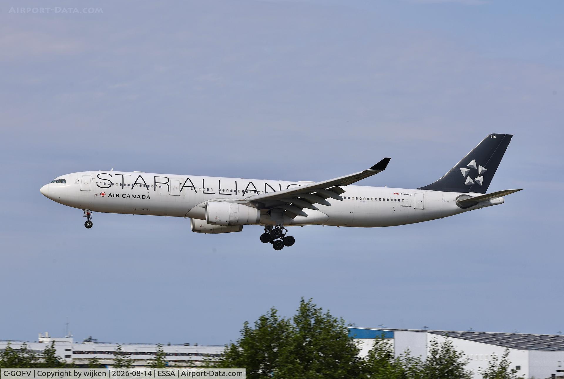 Aircraft C-GOFV, 2013 Airbus A330-343X, c/n 1447, Rwy 19L, at ESSA, photo by wijken