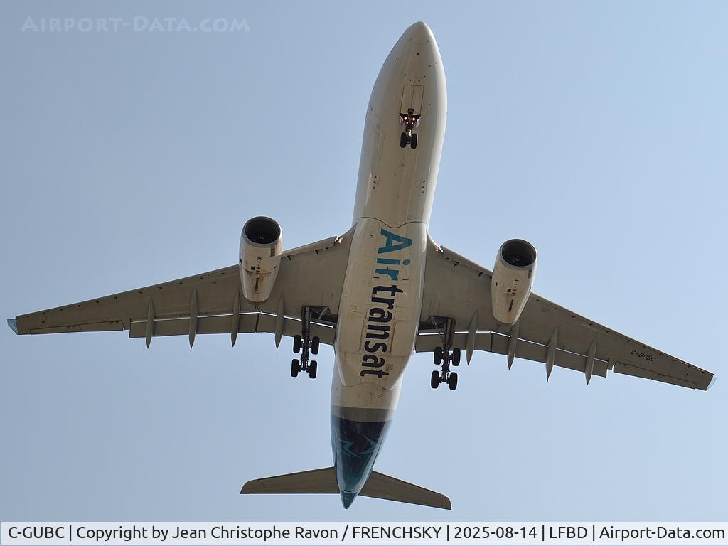 Aircraft C-GUBC, 2003 Airbus A330-243, c/n 518, Montreal (YUL) Bordeaux (BOD) TS516, at LFBD, photo by Jean Christophe Ravon / FRENCHSKY