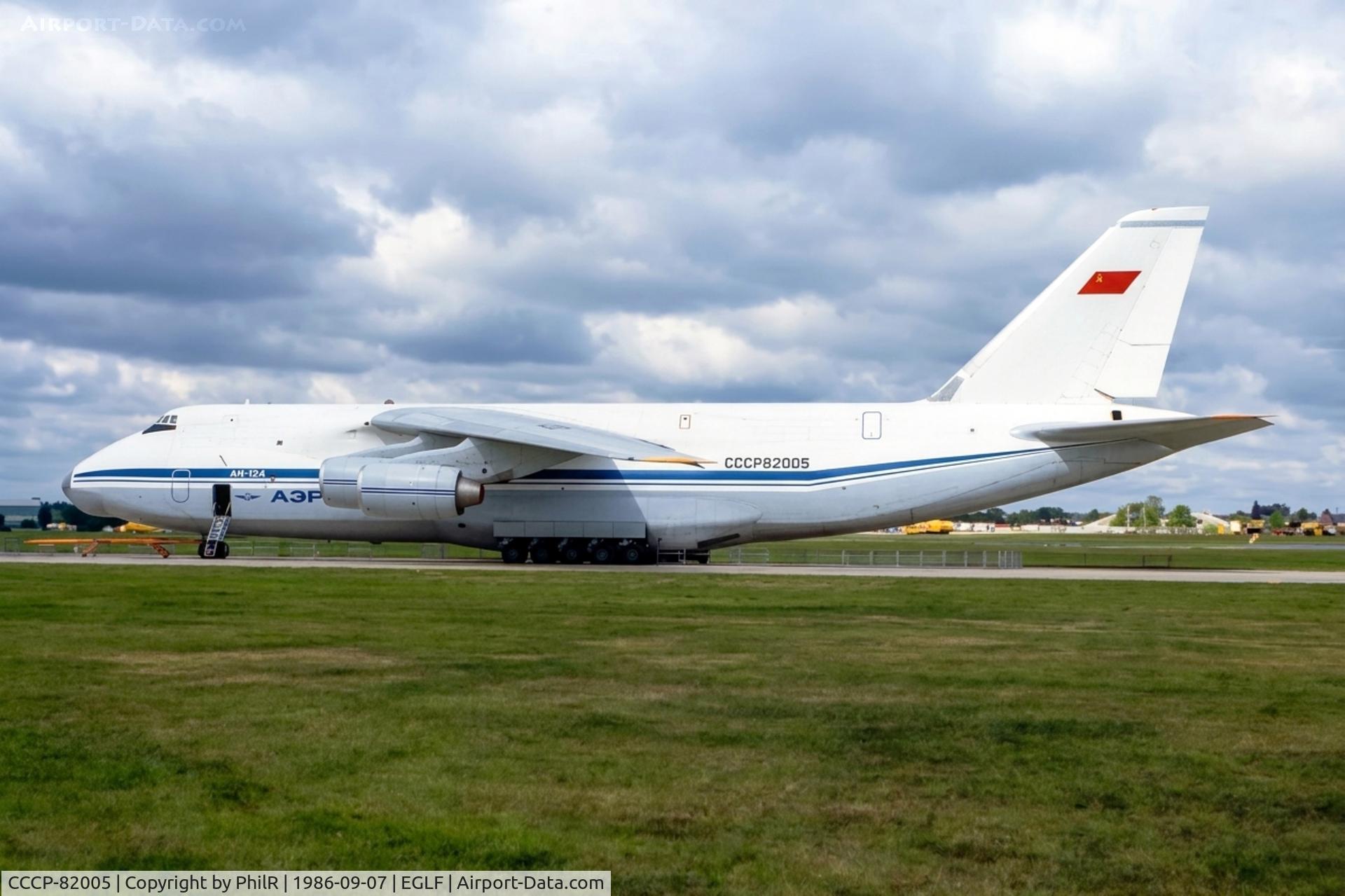 Aircraft CCCP-82005, 1985 Antonov An-124-100 Ruslan, c/n 9773054516003/0107, CCCP82005 1985 An-124-100 Ruslan Aeroflot SBAC, at EGLF, photo by PhilR