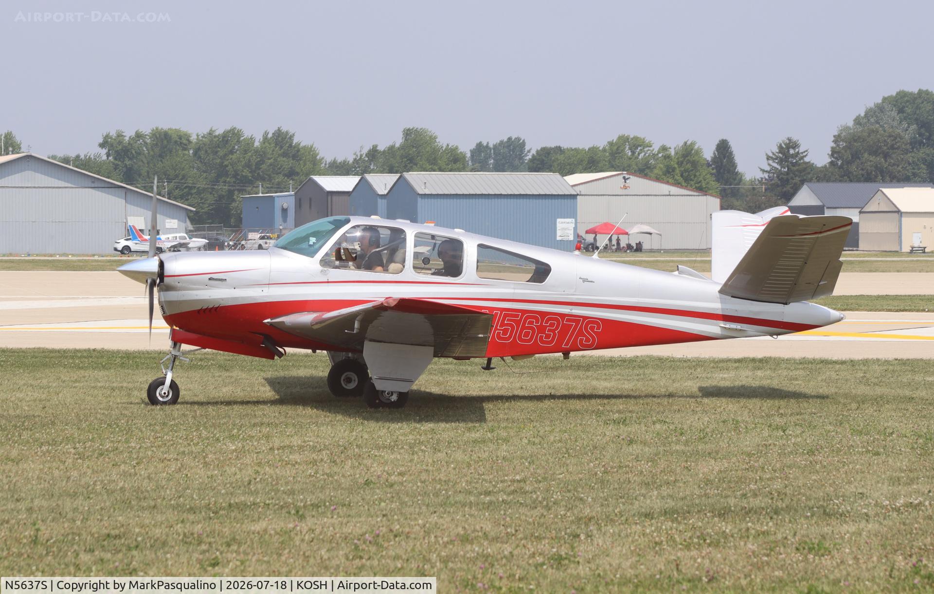 Aircraft N5637S, 1966 Beech V35 Bonanza, c/n D-8160, Beech V35, at KOSH, photo by MarkPasqualino