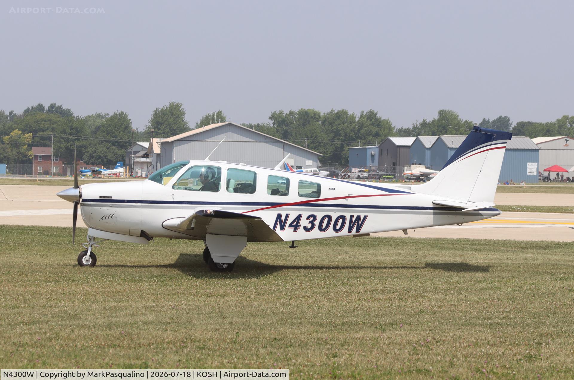 Aircraft N4300W, 1973 Beech A36 Bonanza 36, c/n E-487, Beech A36, at KOSH, photo by MarkPasqualino