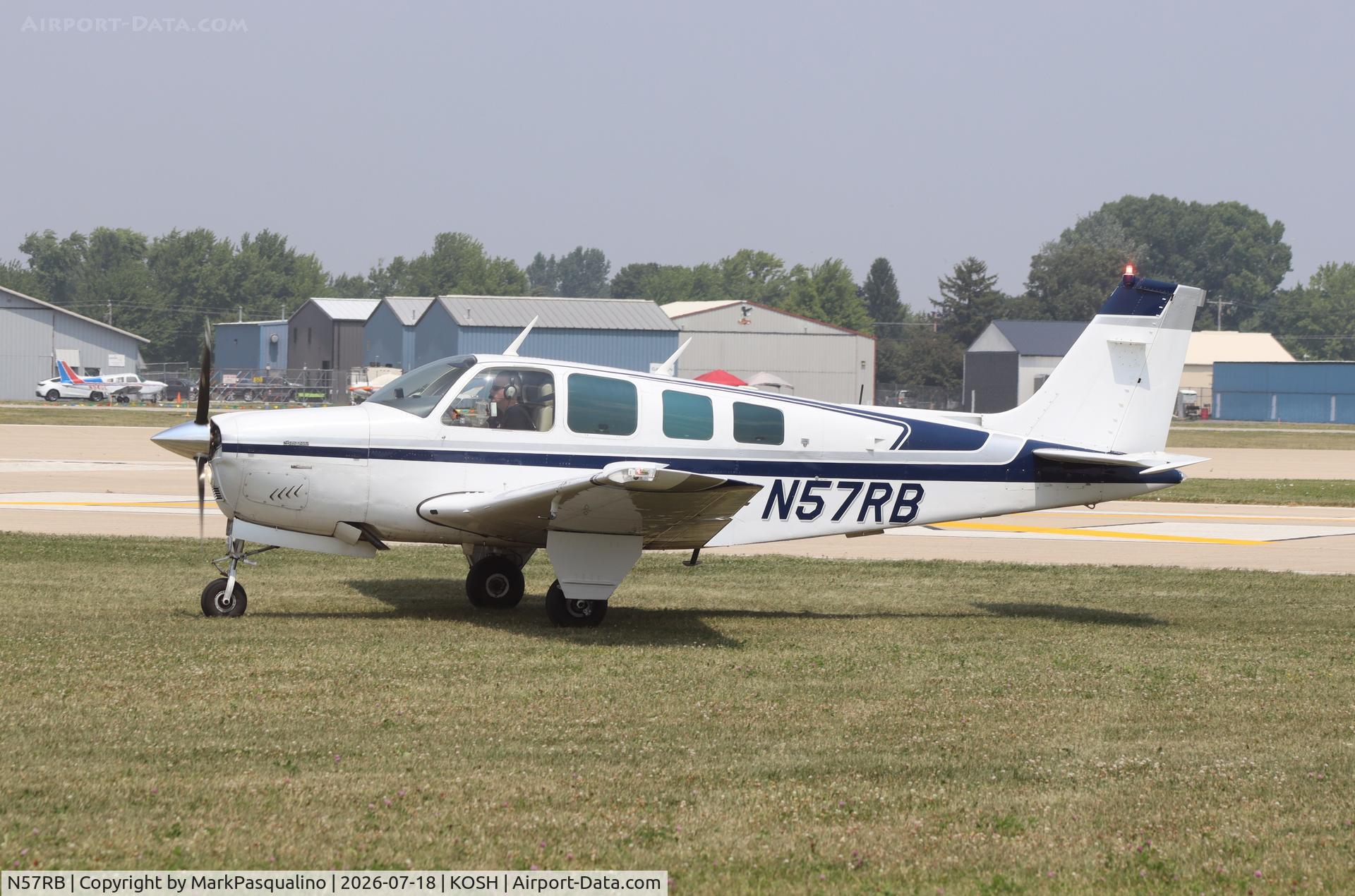 Aircraft N57RB, 1979 Beech A36 Bonanza 36, c/n E-1572, Beech A36, at KOSH, photo by MarkPasqualino
