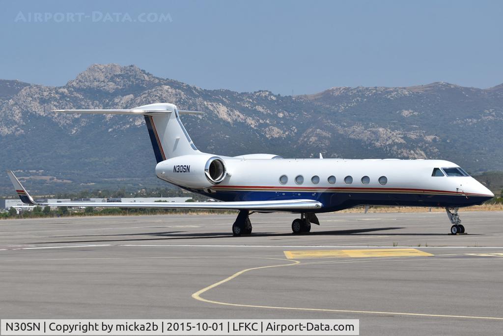 Aircraft N30SN, Gulfstream Aerospace GV-SP (G550), c/n 5380, Parked, at LFKC, photo by micka2b