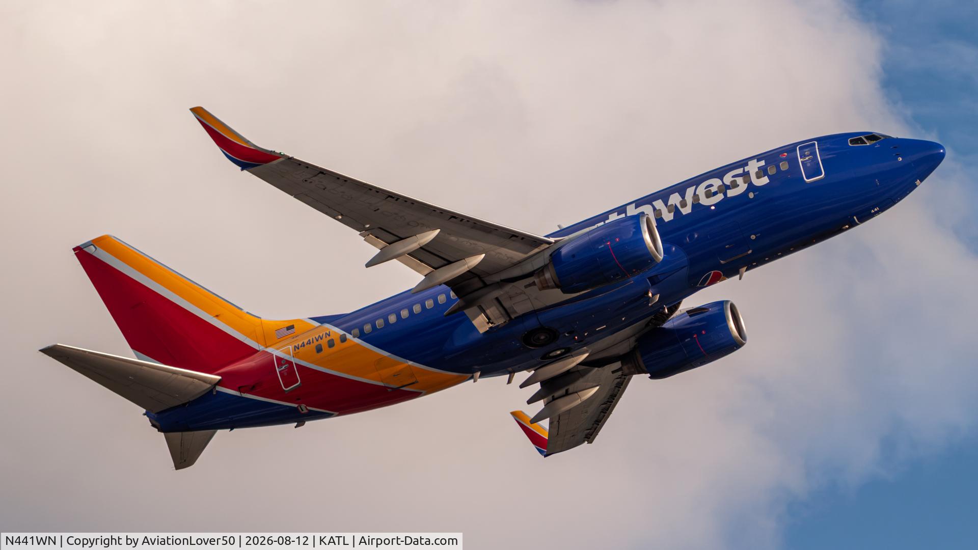 Aircraft N441WN, 2003 Boeing 737-7H4, c/n 29837, Southwest 737, at KATL, photo by AviationLover50
