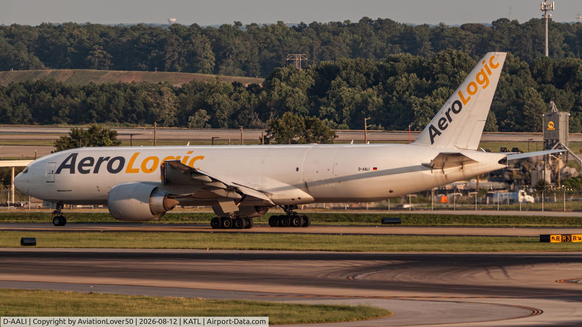 Aircraft D-AALI, 2009 Boeing 777-F6N, c/n 37708, AeroLogic 777F, at KATL, photo by AviationLover50