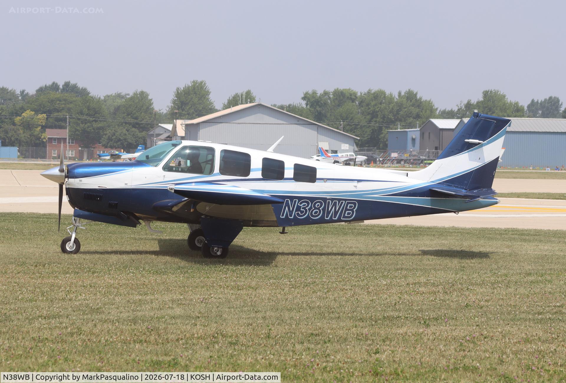 Aircraft N38WB, 1980 Beech A36 Bonanza 36, c/n E-1780, Beech A36, at KOSH, photo by MarkPasqualino