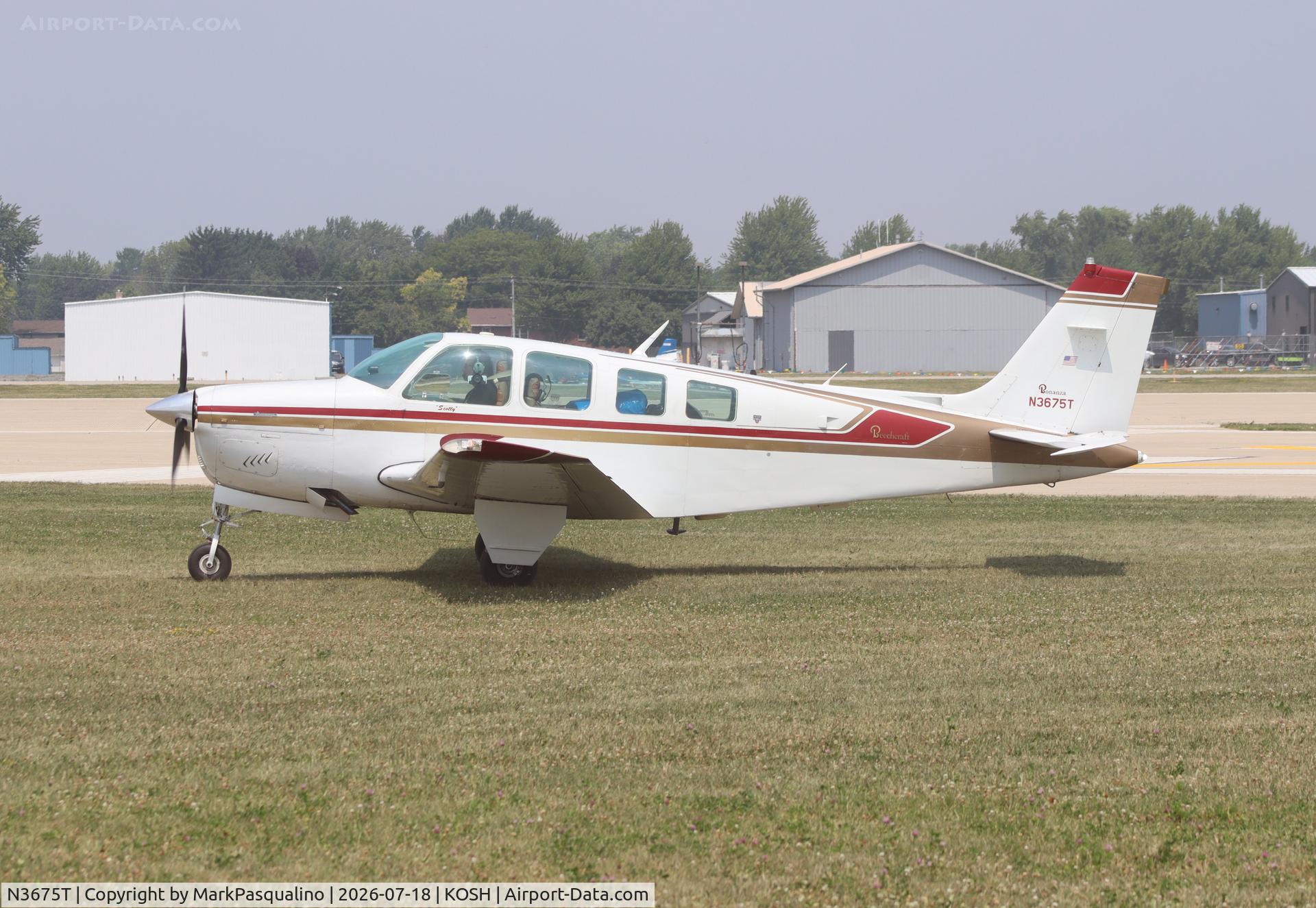 Aircraft N3675T, 1980 Beech A36 Bonanza 36, c/n E-1672, Beech A36, at KOSH, photo by MarkPasqualino